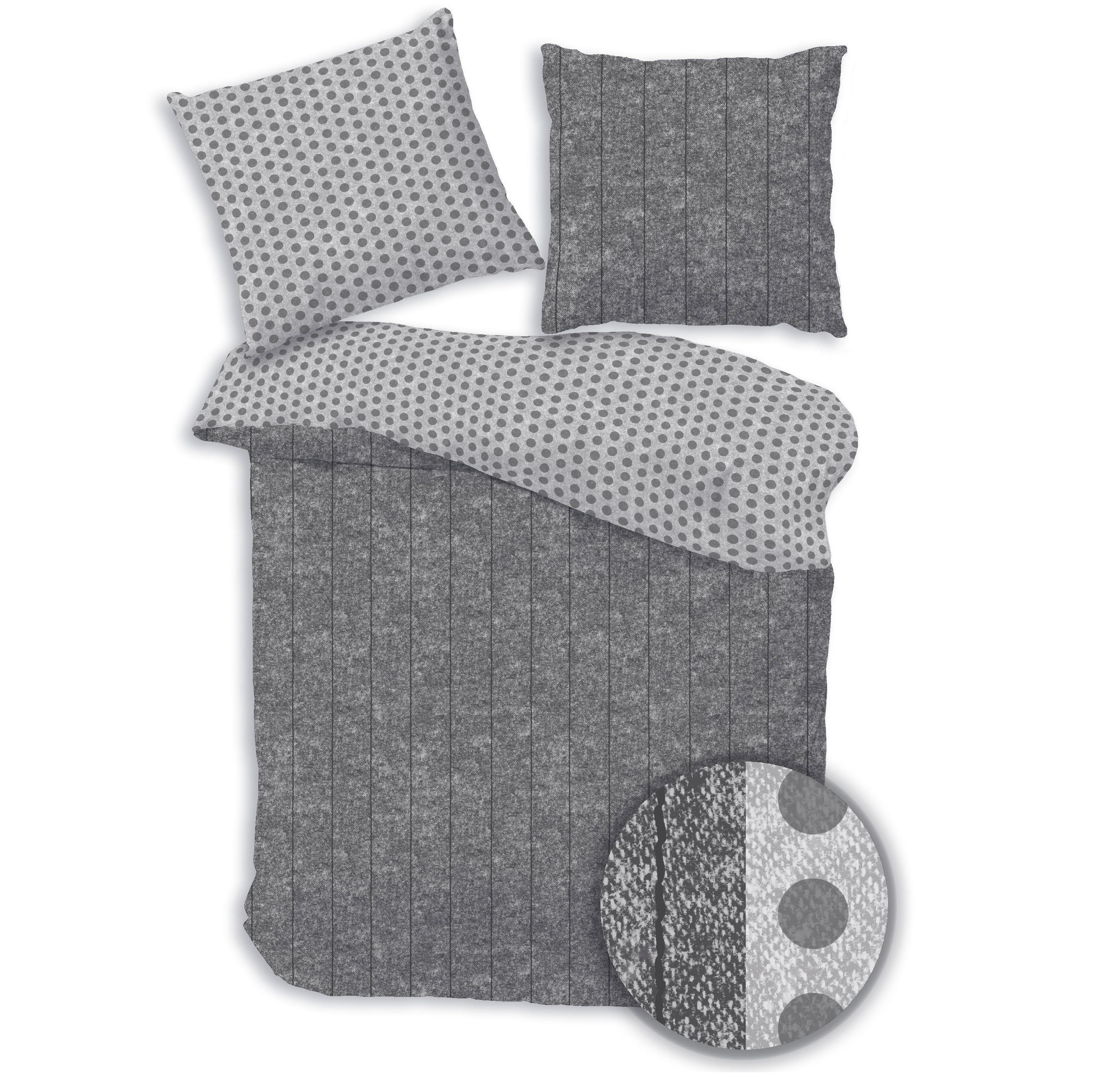 Träumschön Bettwäsche Biber 135x200 oder 155x220 cm, Wende-Design Punkte St günstig online kaufen