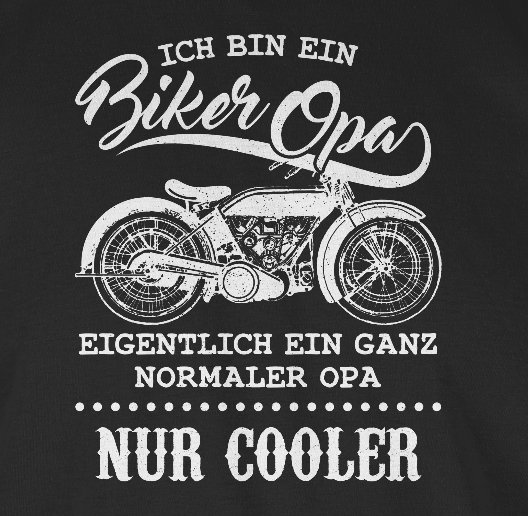 Motorrad Opi 01 Opa Opa T-Shirt bin Ich ein Biker Shirtracer Schwarz Geschenke