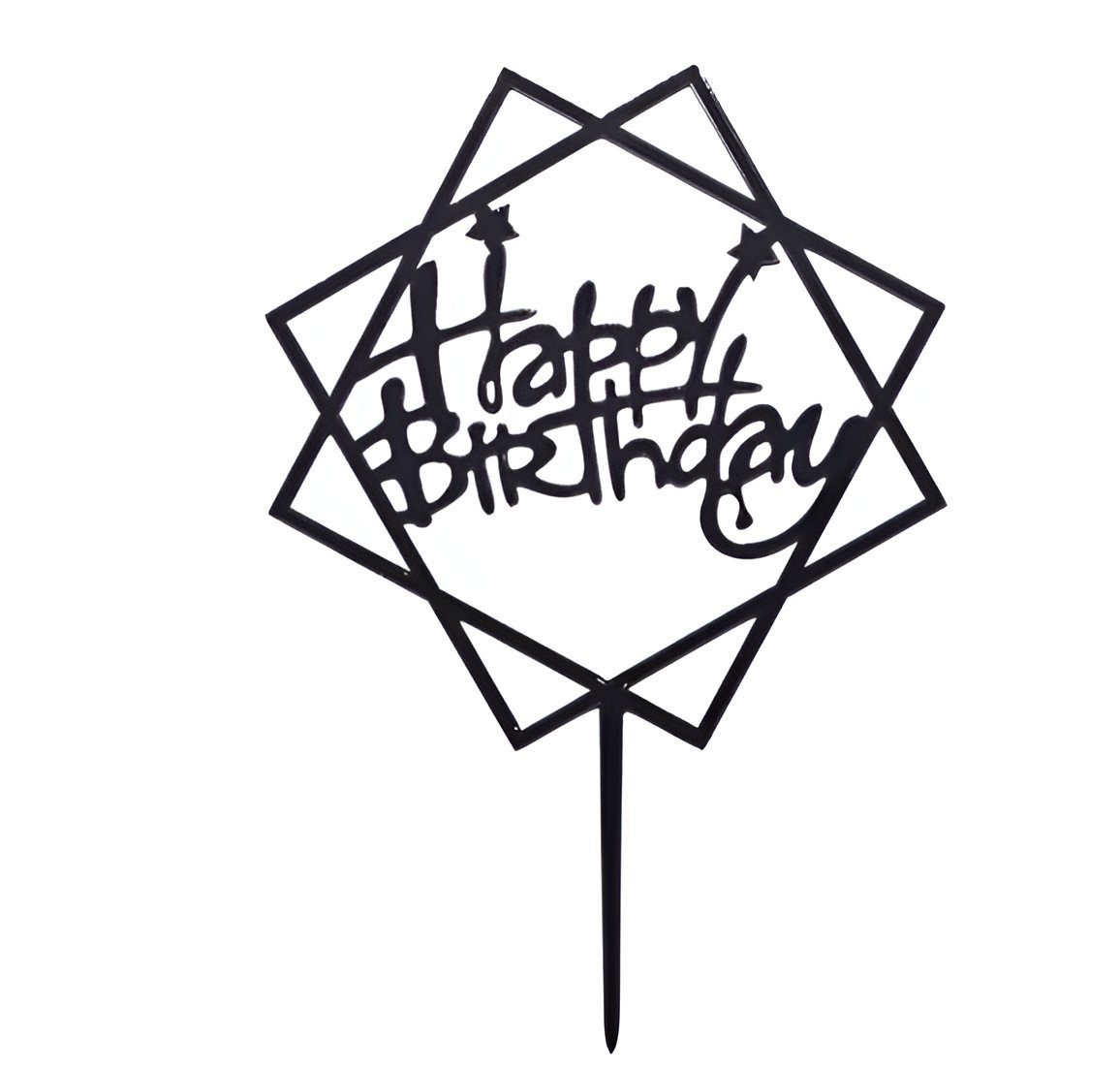 Festivalartikel Tortenstecker Happy Birthday schwarz topper Geburstag