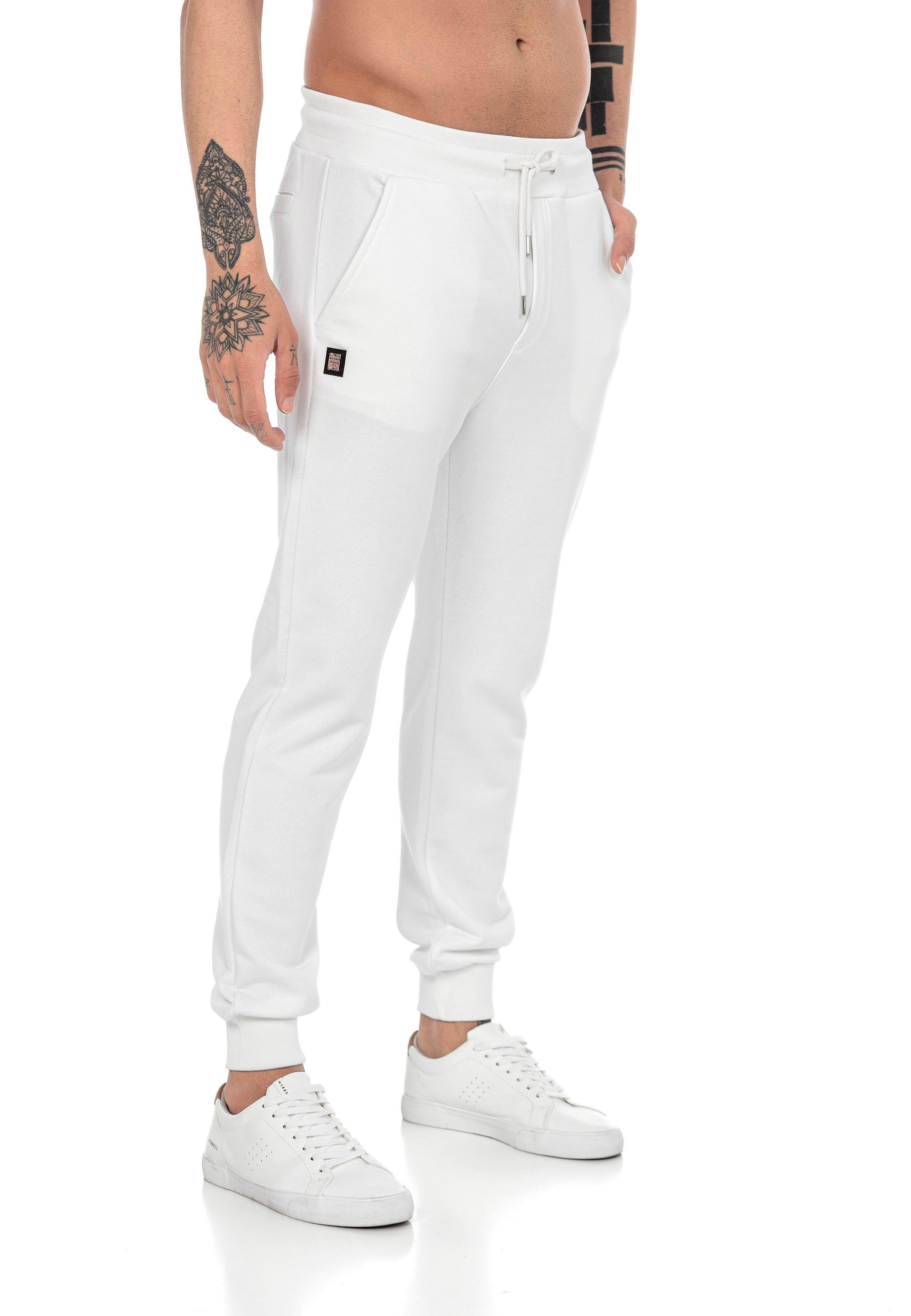 RedBridge Jogginghose mit Brandlogo High Quality elastischer Jogger Bund Creme