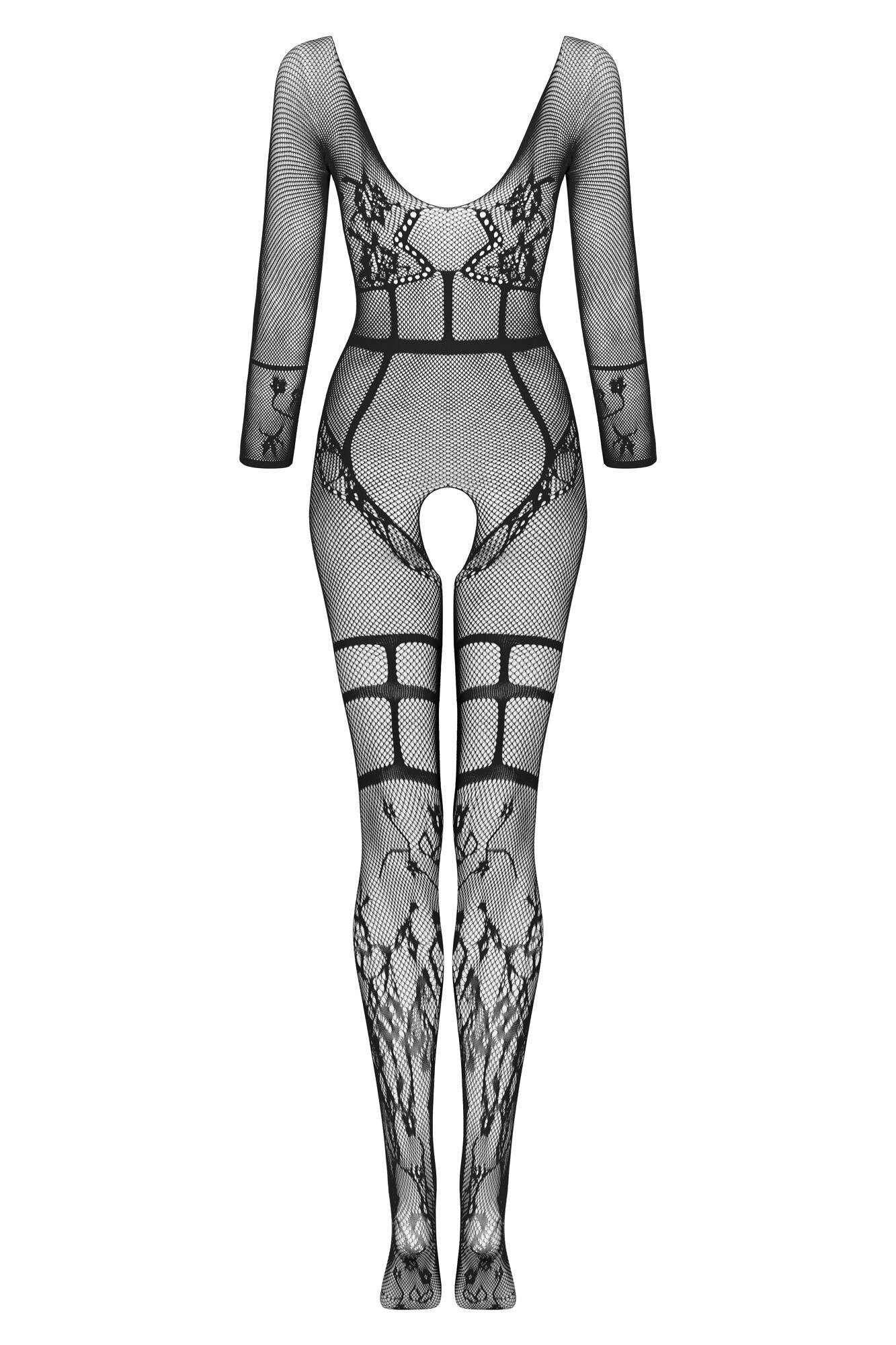 Beauty Night Fashion Bodystocking Catsuit Lorna schwarz Bodystocking langarm Netz 20 DEN (1 St)