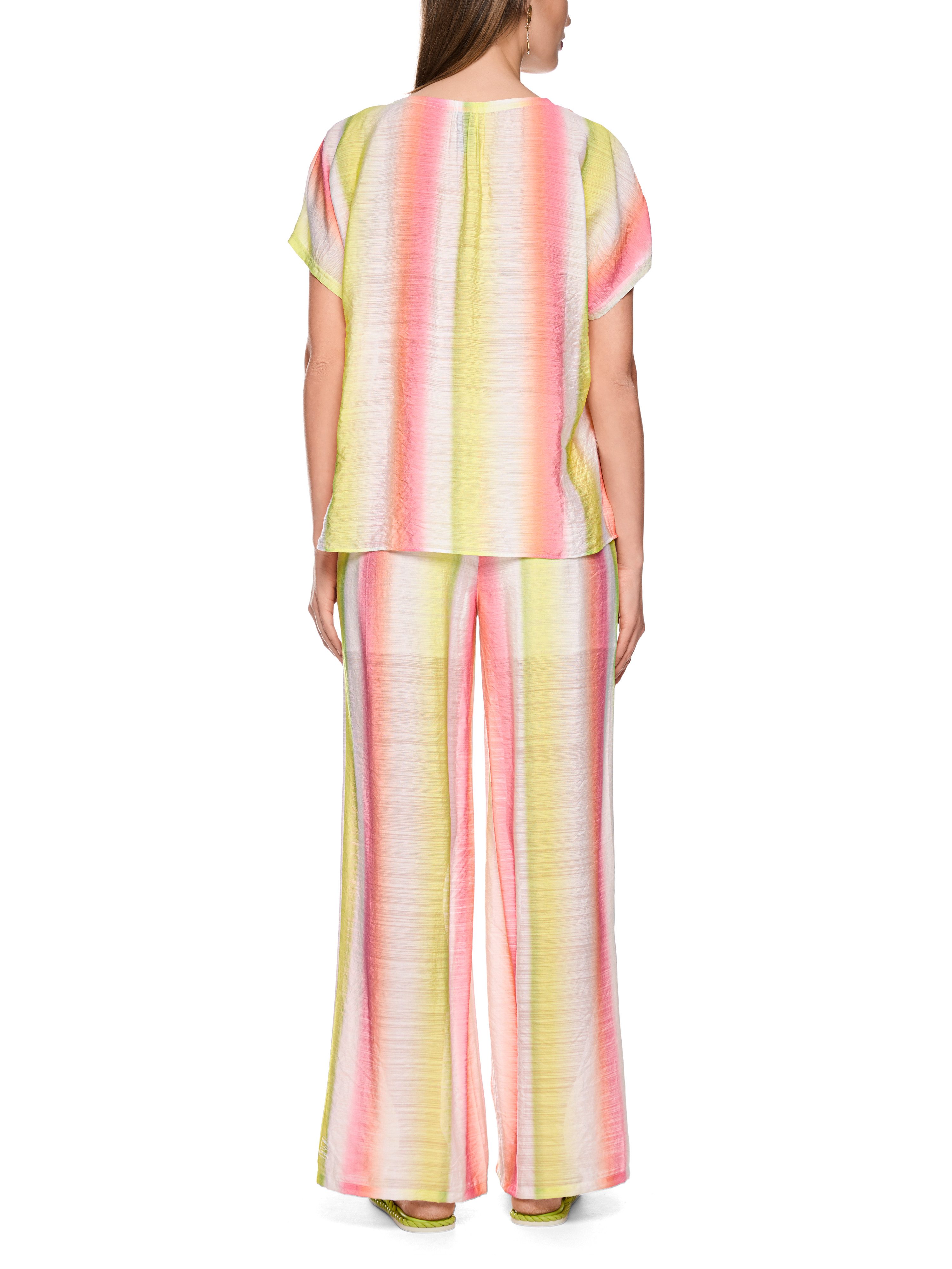 Marc Cain Kurzarmbluse Dessert Fiesta Premium Damenmode mit Streifenverlauf