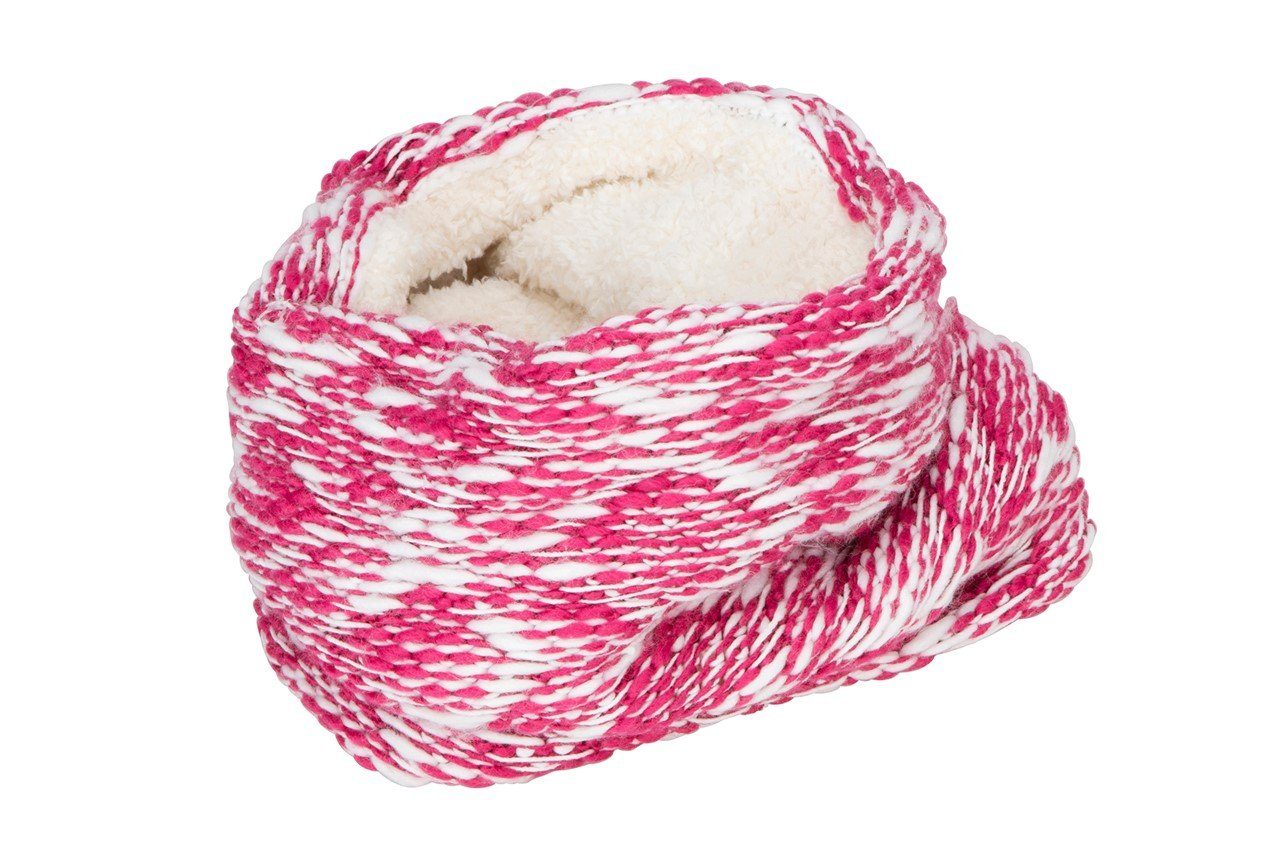 pink/white flauschigem Beach Strickschal Myrtle Loop Fleece Highloft MB7304, Highloft Schlauchschal mit Fleece-Futter