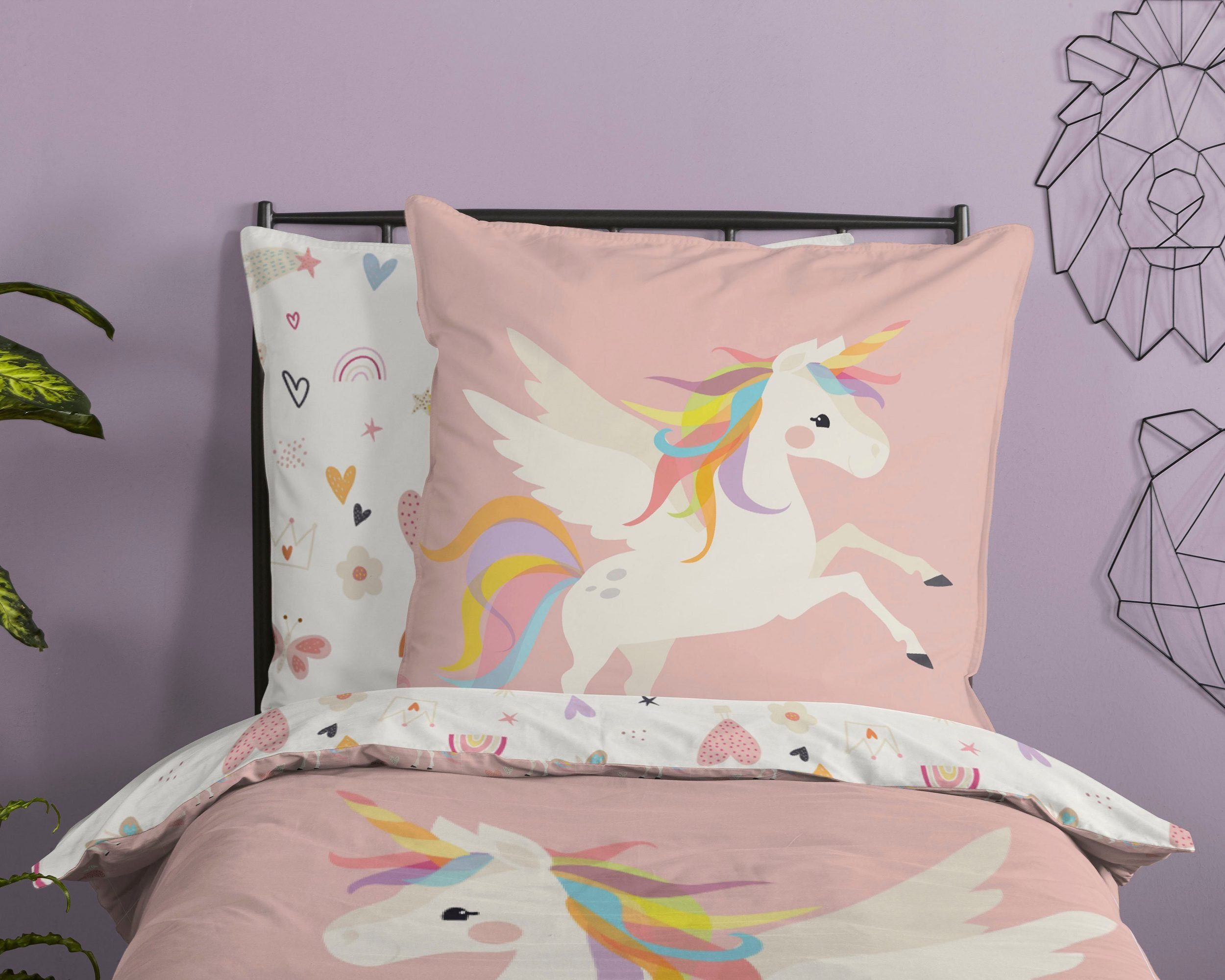 good morning Kinderbettwäsche UNICORN Bettwäsche-Set, Renforcé, 2 teilig, Einhorn