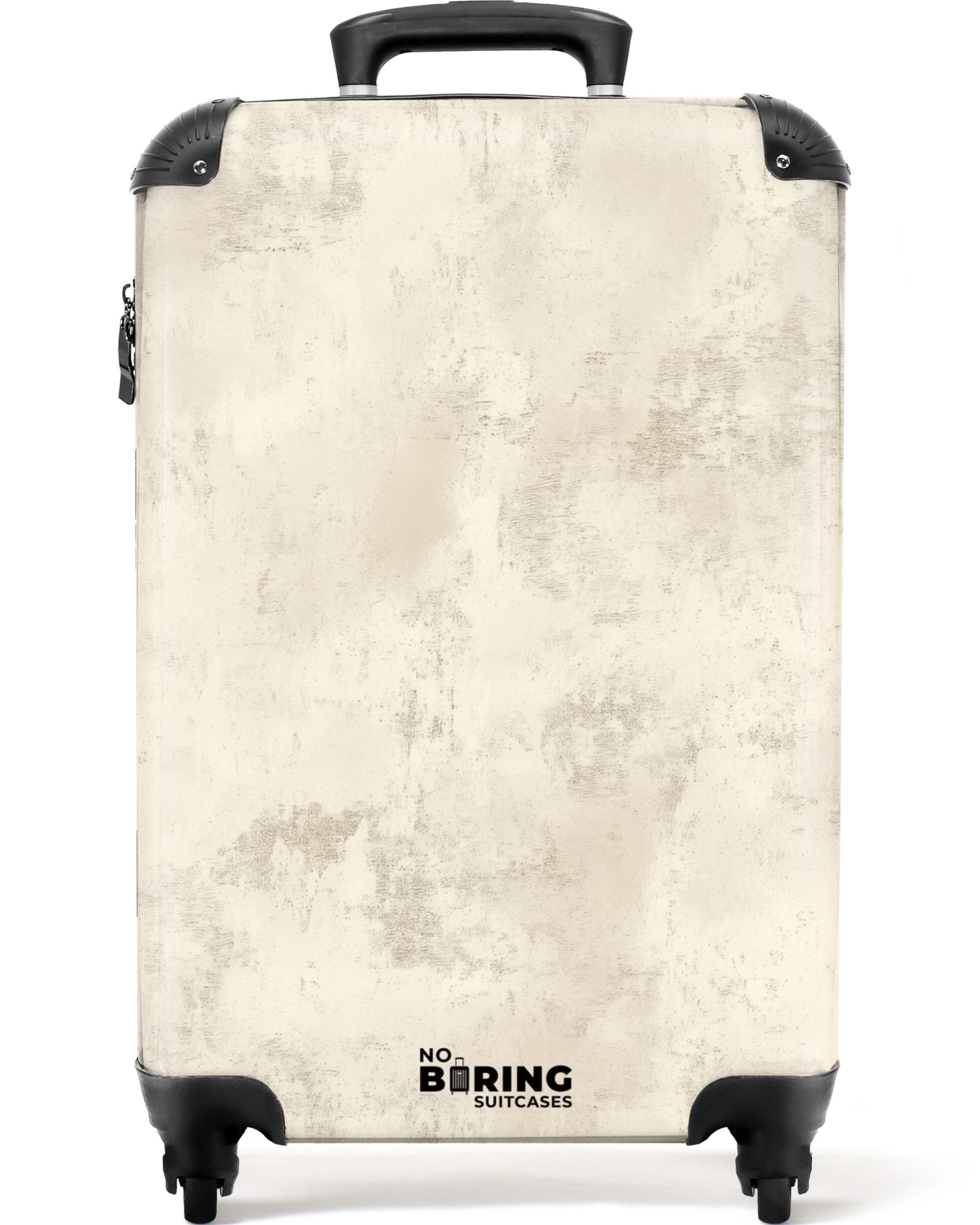 NoBoringSuitcases.com© Hartschalen-Trolley Muster - Organisch - Beige 55x35x20cm, Reisetasche mit Rollen, Koffer Handgepäck Flugzeug