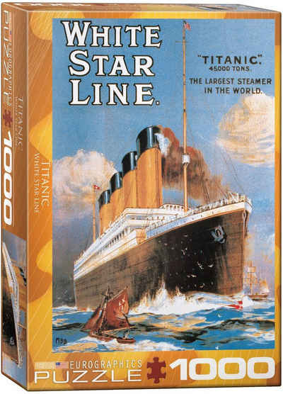 empireposter Puzzle Titanic White Star Line - 1000 Teile Puzzle im Format 68x48 cm, Puzzleteile
