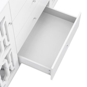 Wilitto Sideboard Möbel Küchenschrank Kommode Kücheninsel Küchenwagen Sideboard Weiß