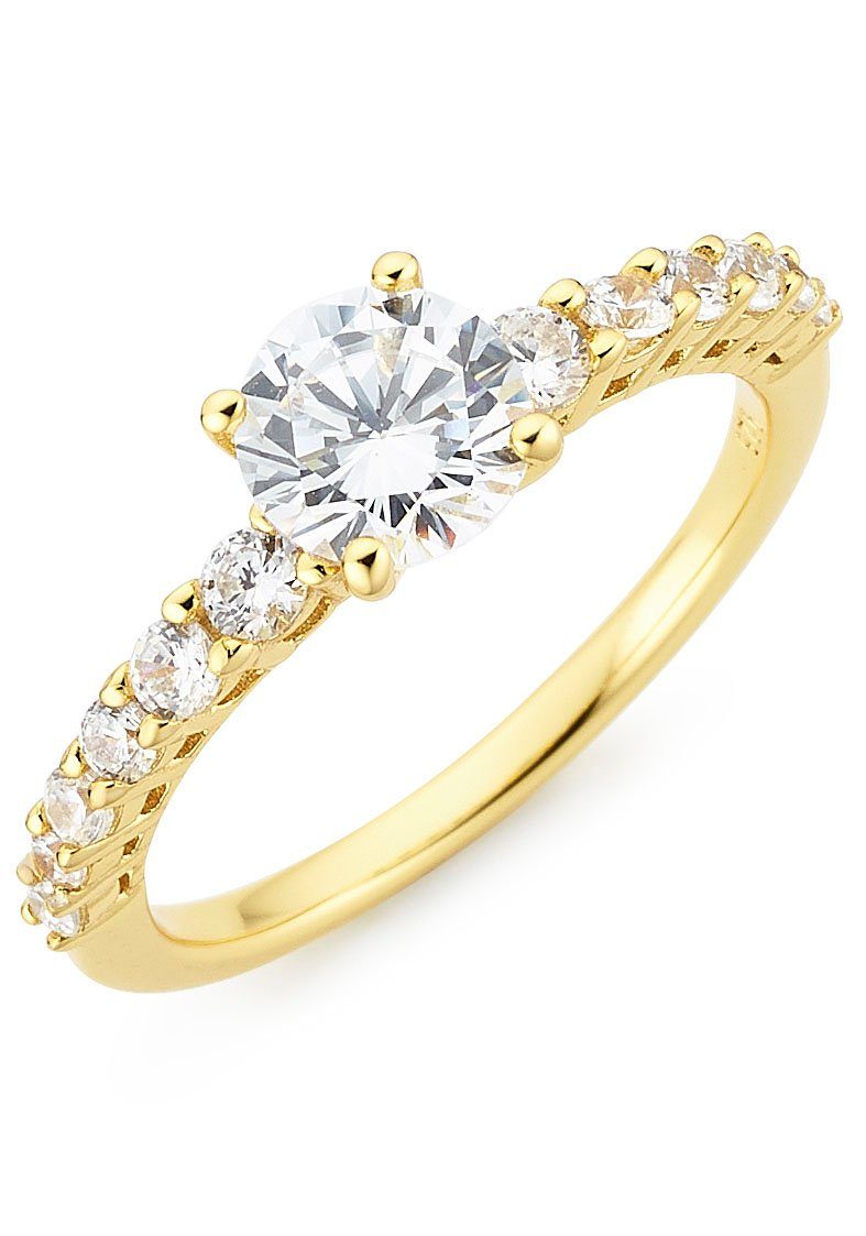 Firetti Fingerring Schmuck Geschenk Silber 925 Silberring Verlobungsring, mit Zirkonia (synth)