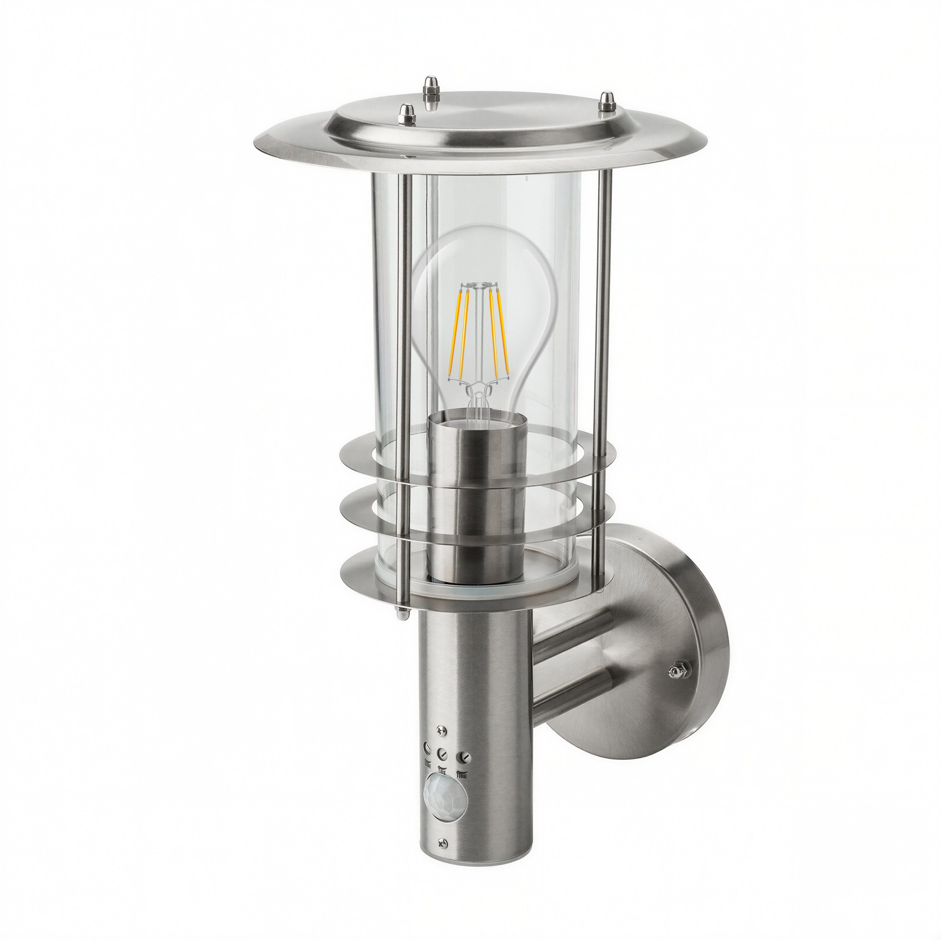 Grafner Außen-Wandleuchte Edelstahl Wandlampe mit Bewegungsmelder 17WBPIR, günstig online kaufen