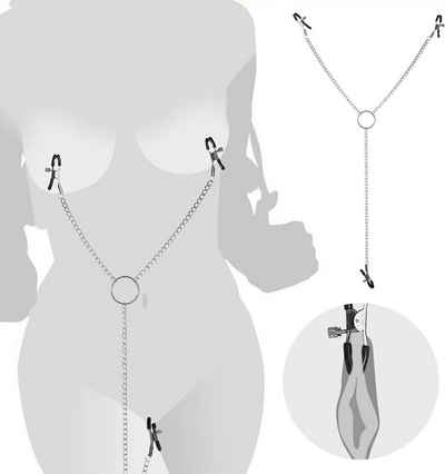 MAVURA Nippelklemme »MAVURASecret Nippelklemmen Nipple Clamps Metallkette Klitoris Clip SM BDSM Sexspielzeug«