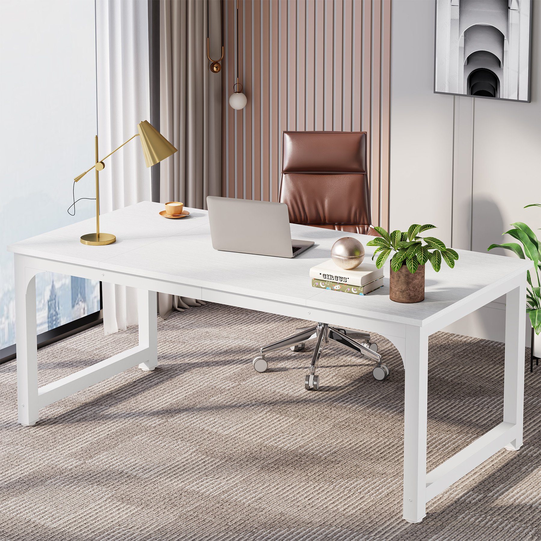 Tribesigns Schreibtisch 160/180x80 cm, großer Industrial günstig online kaufen