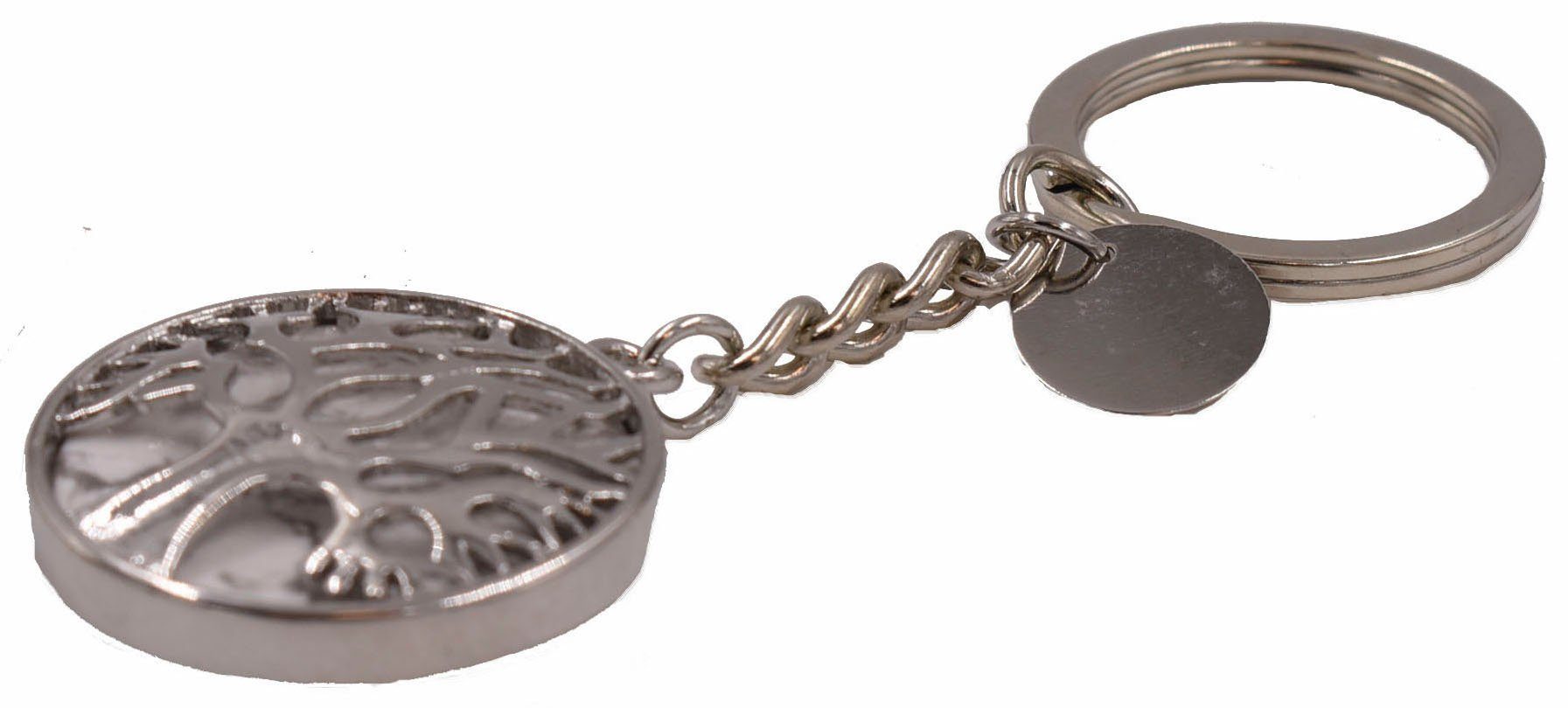 Firetti Schlüsselanhänger Schmuck Geschenk Lebensbaum, mit Rosenquarz, Türkis, Aventurin, Howlith oder Onyx