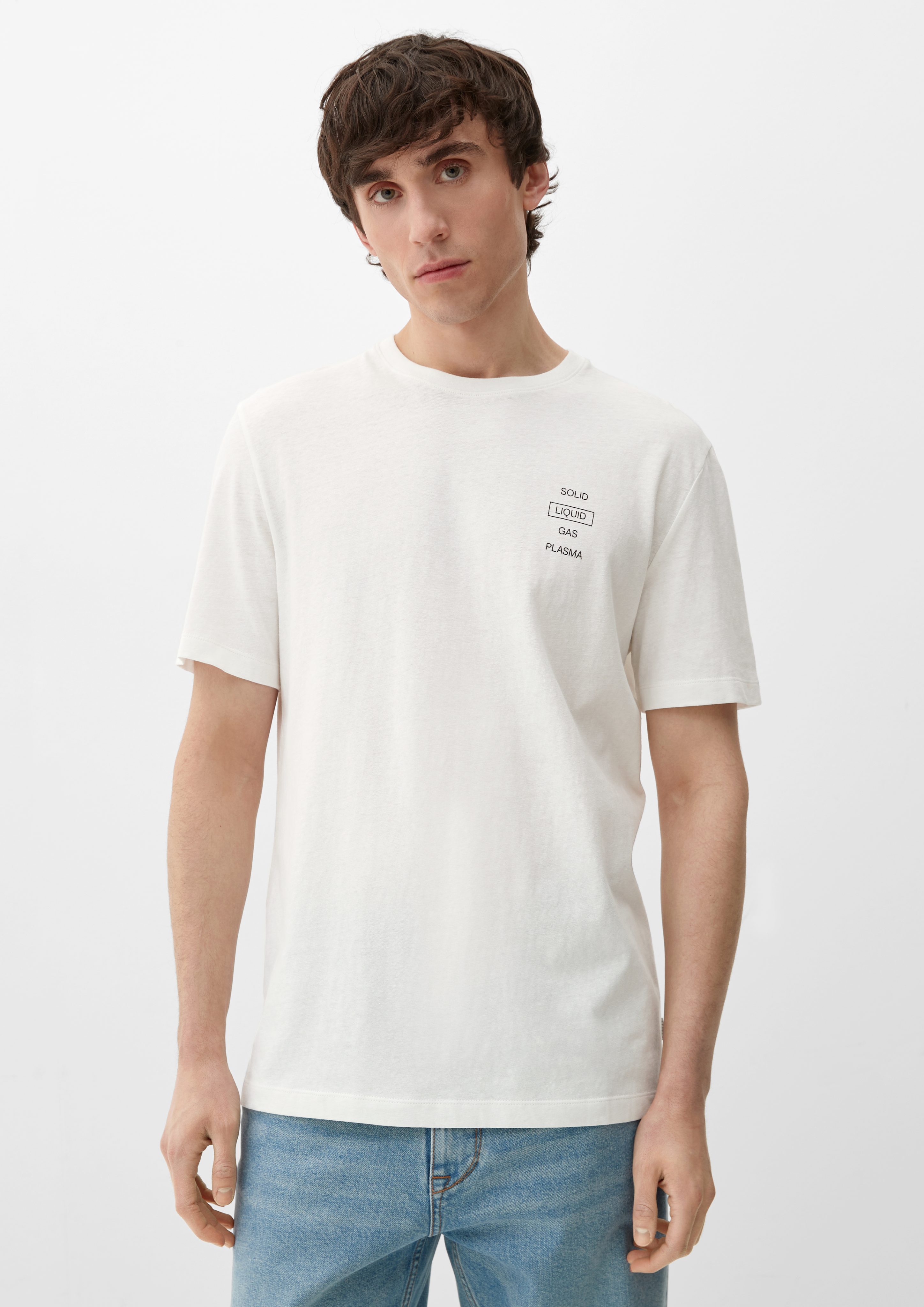 s.Oliver Kurzarmshirt aus Leinenmix T-Shirt
