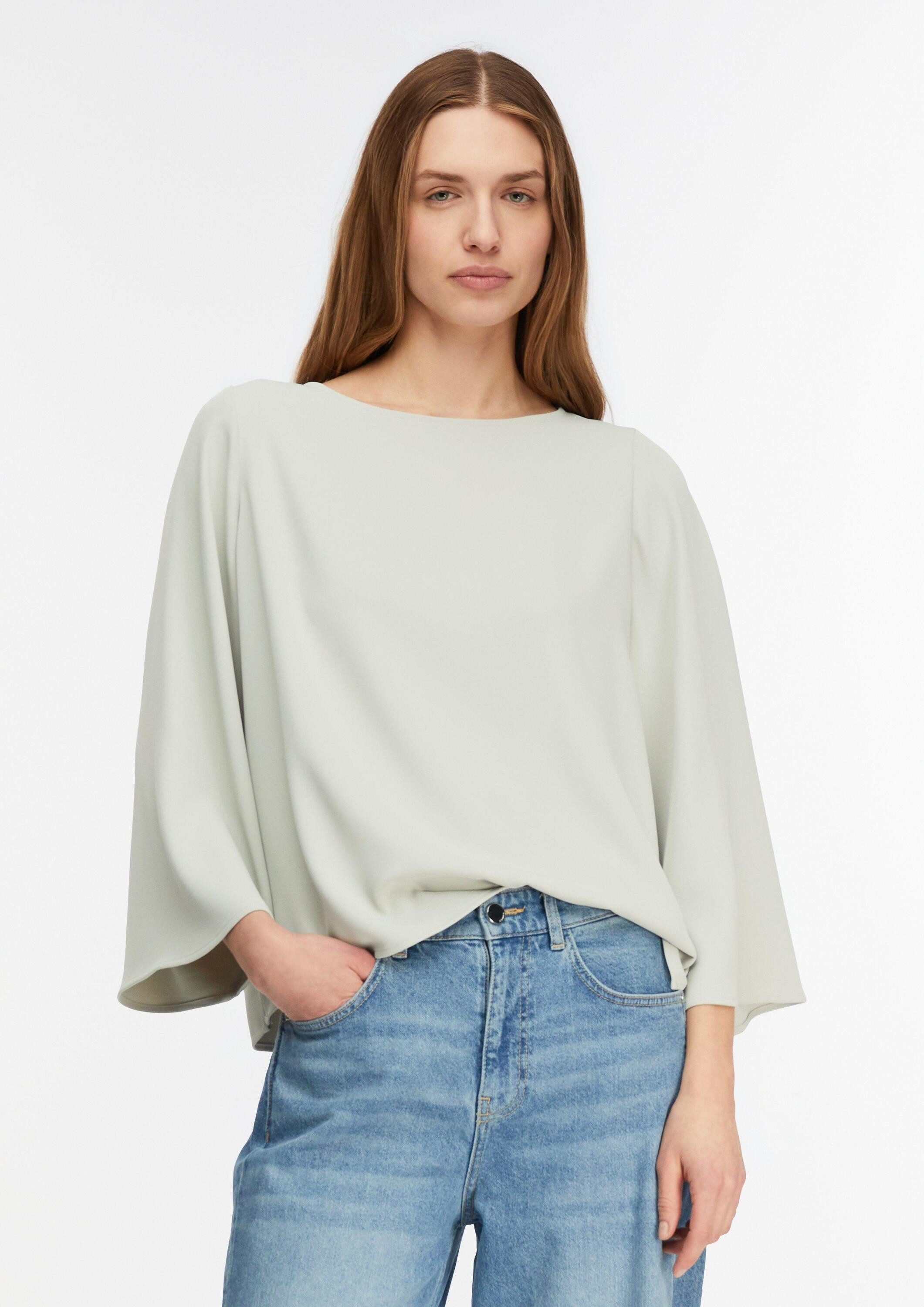 comma Kurzarmbluse Bluse Fließende Bluse mit weiten Ärmeln