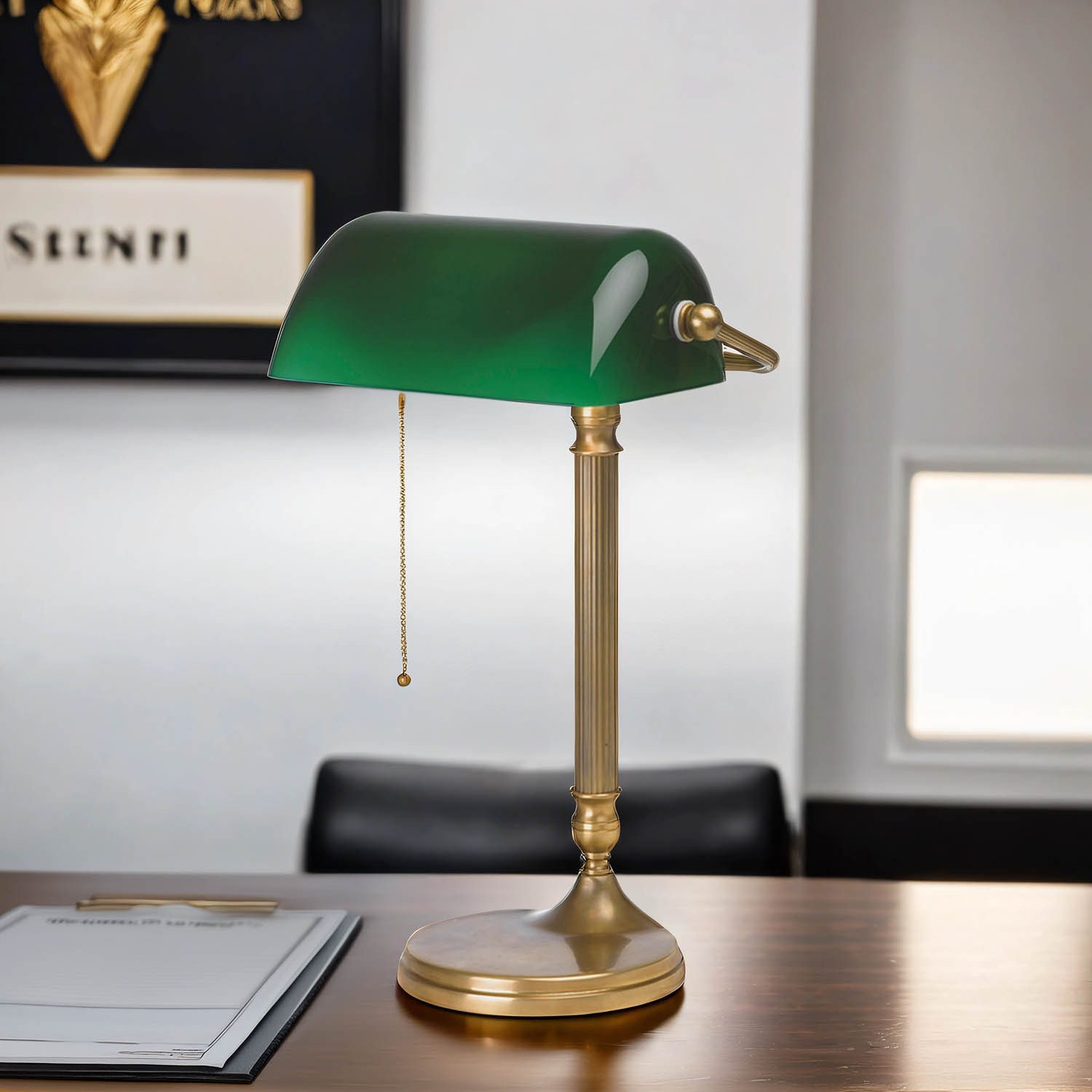 Licht-Erlebnisse Schreibtischlampe W7, ohne Leuchtmittel, Bankerlampe Grün günstig online kaufen