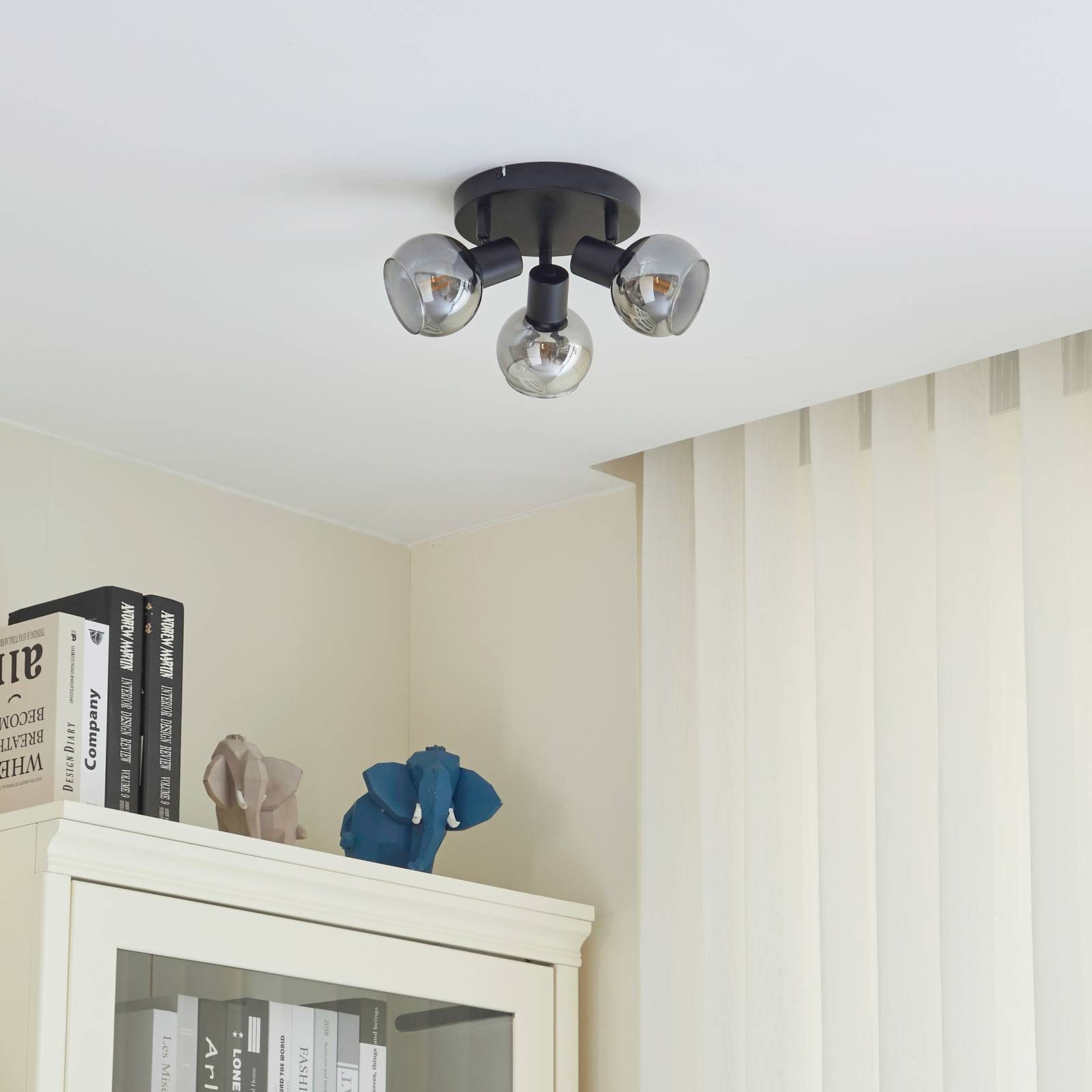 Lindby Deckenstrahler Hedvig, Metall, Schwarz IP20, 3 x 10 W LED