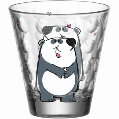 LEONARDO Kinderbecher Bambini Optic Panda, 215 ml, Kalk-Natron-Glas