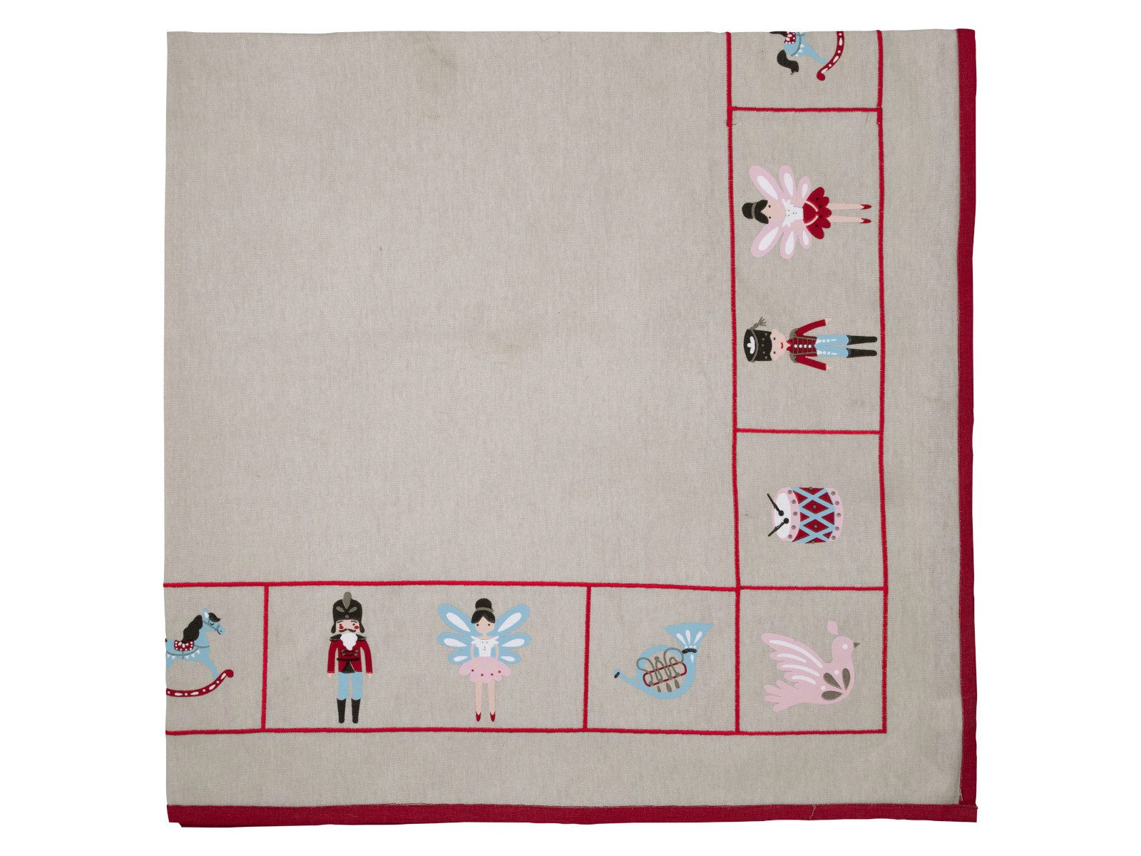 Greengate Tischdecke Cindarella Xmas white emb 120x120cm günstig online kaufen