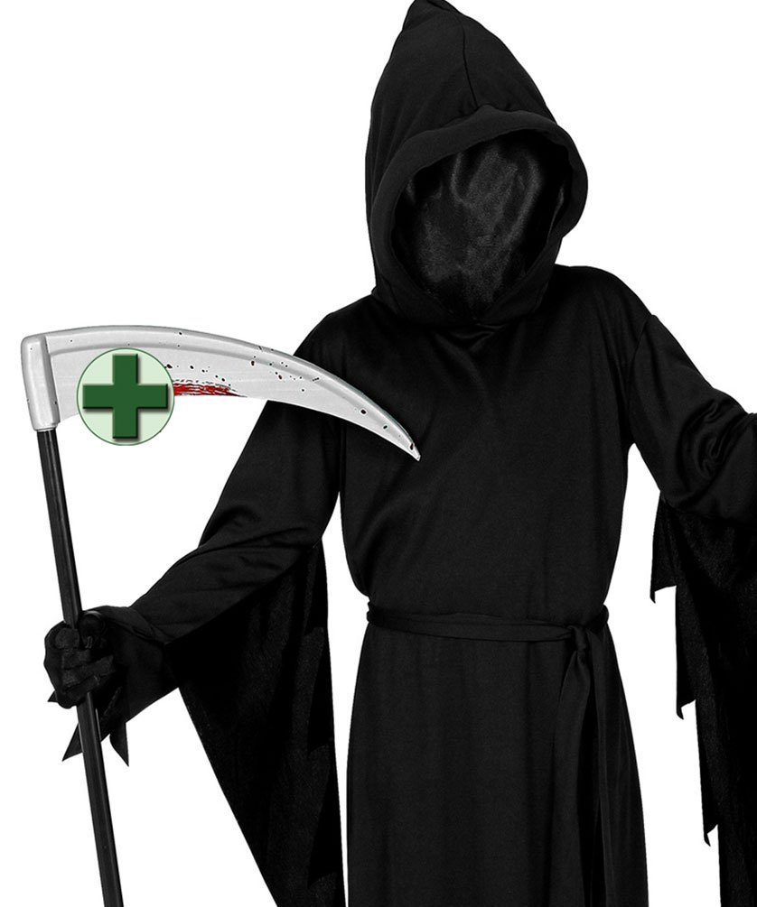 Karneval-Klamotten Kostüm Screaming Ghost Kinder Der Schrei Halloween Gewand, schauriges Kinderkostüm mit blutigem Messer und Sense Halloweenkostüm
