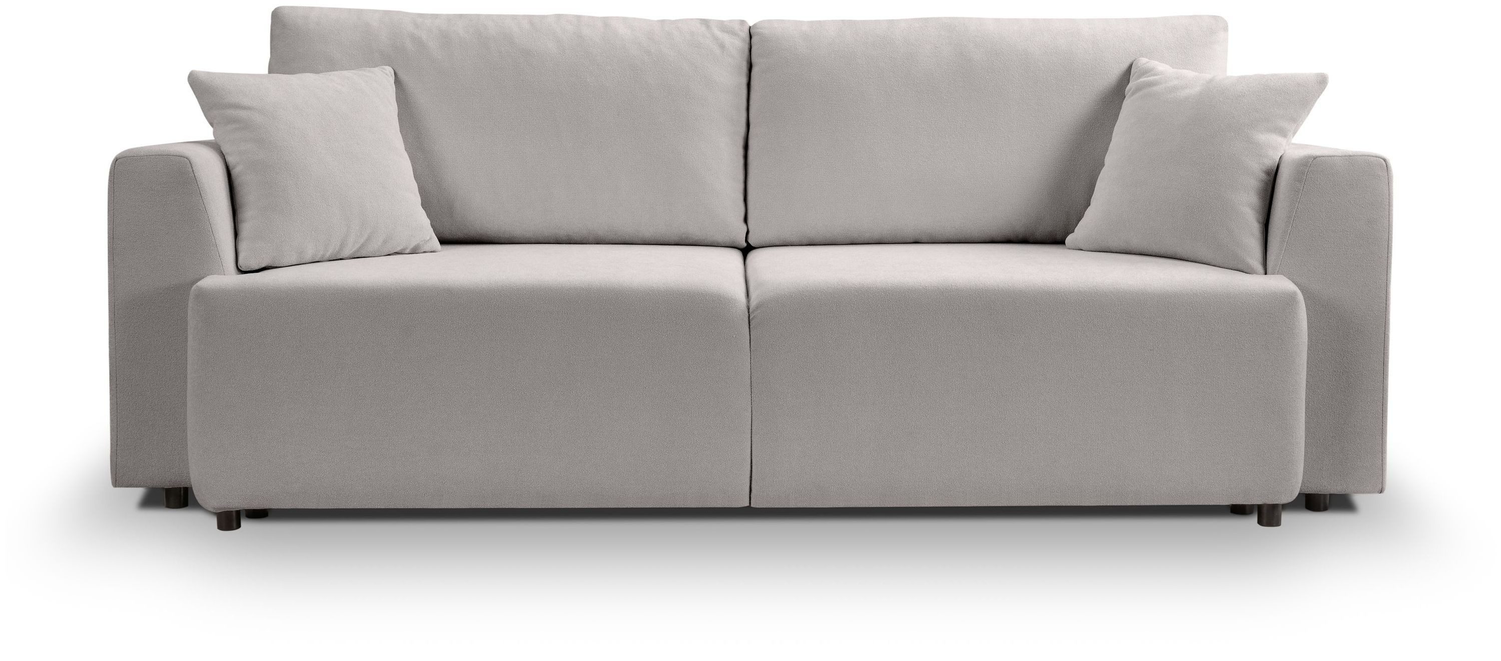 xonox.home Schlafsofa, 3 Sitzer aus Webstoff in hellgrau inkl. Zierkissen B/H/T: 250x95x99cm