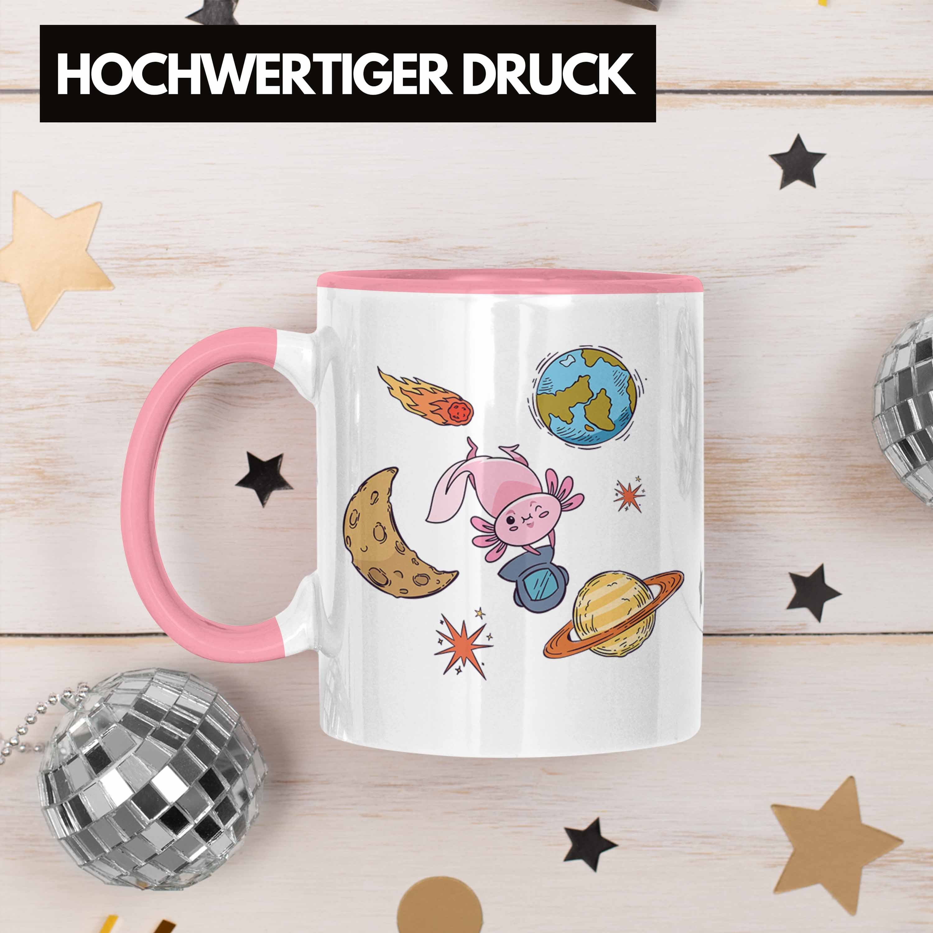 Galaxie Grafik Schwanzlurch Tasse Geschenk Lustig Rosa Tasse Axolotl - Tiere Geschenkidee Trendation Trendation