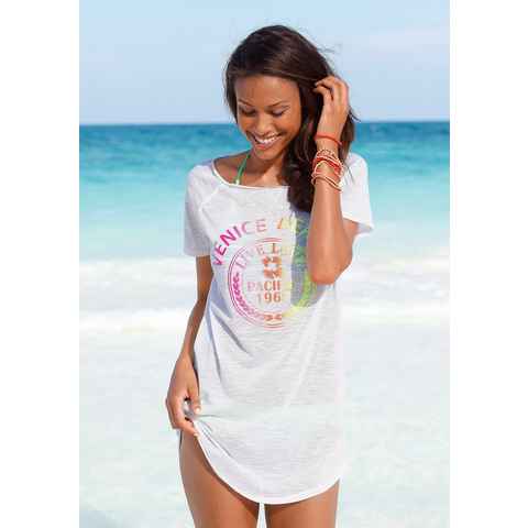 Venice Beach Longshirt mit Frontprint, Shirtkleid, Strandkleid, luftig und leicht