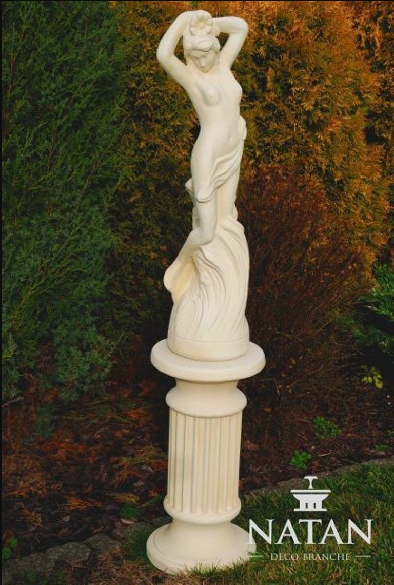 Skulptur Statue Garten Terrasse Figuren Figur Säule für Säulen Skulptur Design JVmoebel