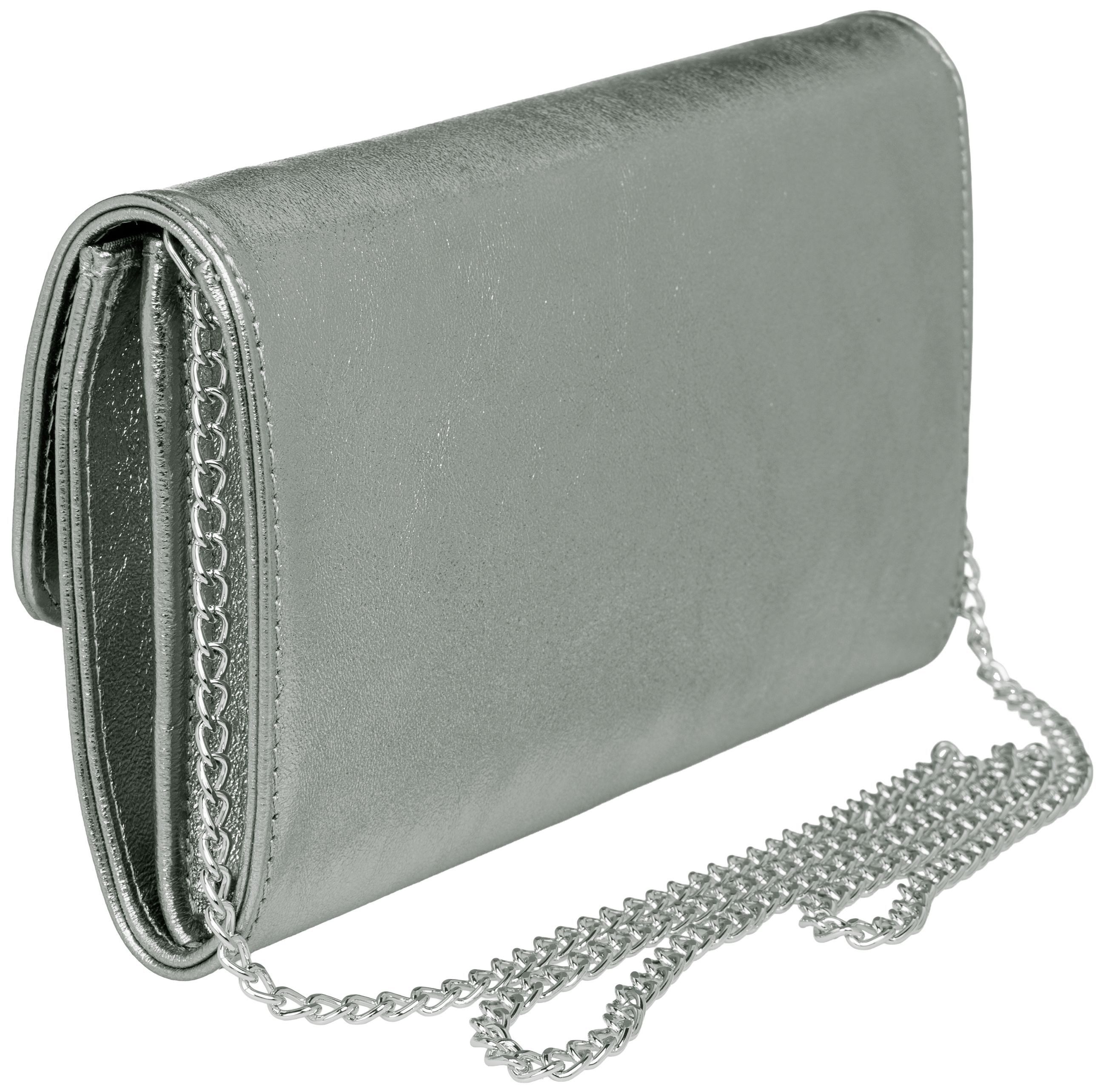 Caspar Clutch Abendtasche Metallic Leder Damen Tasche - PREMIUM LINE - Modell No.779, leicht, elegant & langlebig- 100% Echtleder - Handmade in Italy