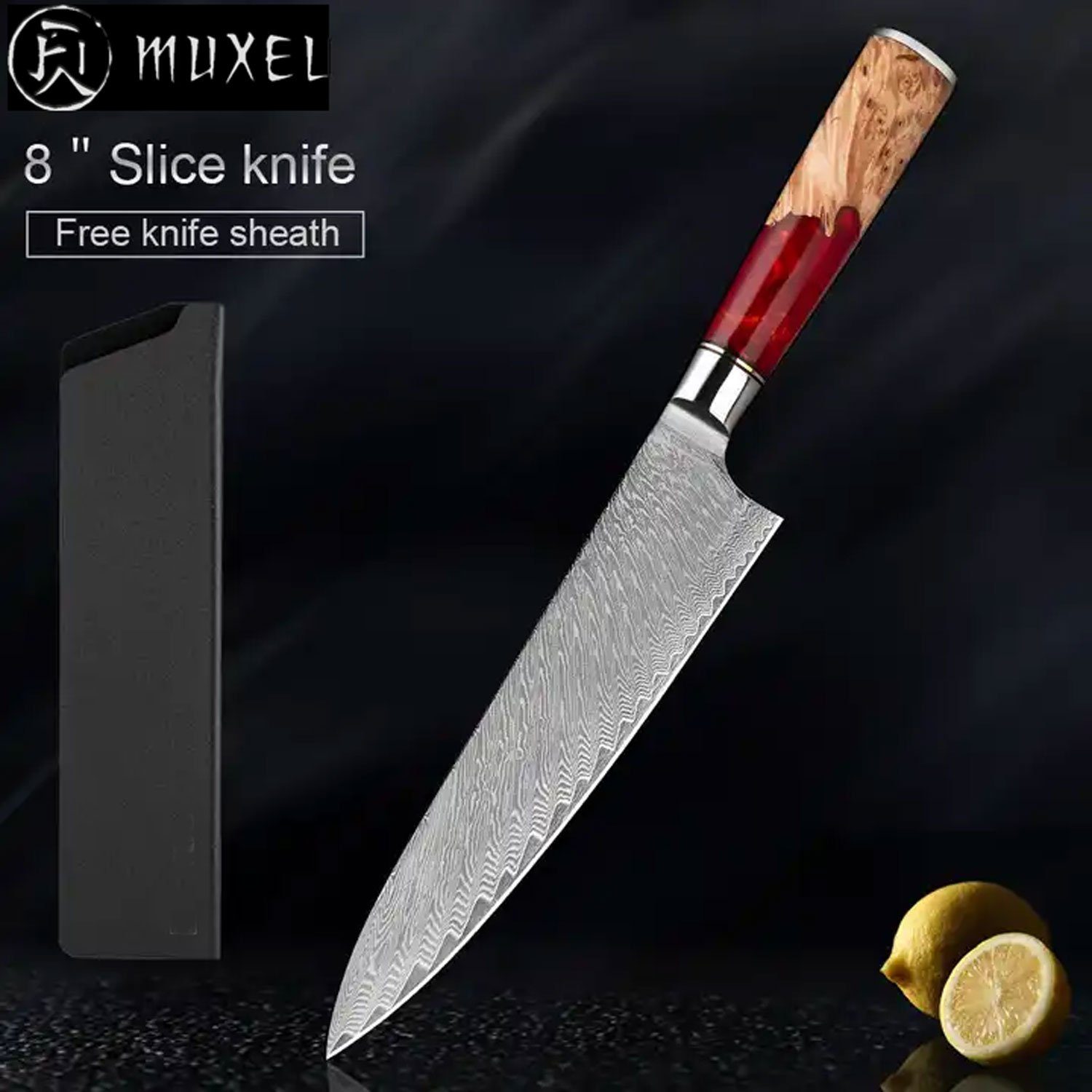 Muxel Damastmesser Exklusives Damast-Messerset: Unübertroffene Schärfe, Eleganz und Einzi, Jedes Messer ein Unikat – Bild 4 von 5