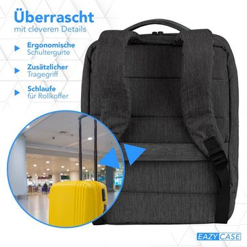 EAZY CASE Laptoprucksack Notebook-Rucksack, Rucksack mit Laptopfach bis 17 Zoll Unisex Tasche Grau / Anthrazit