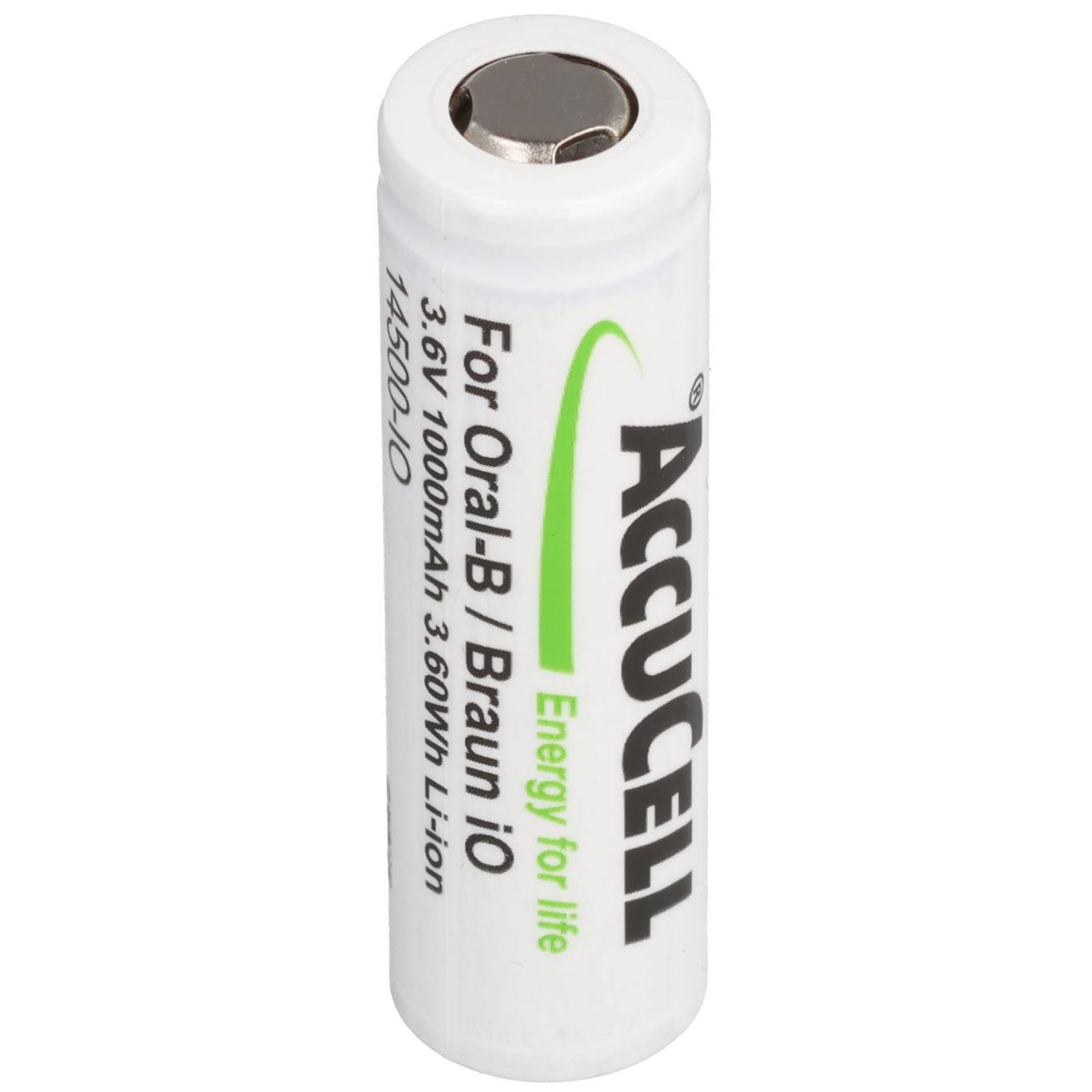 AccuCell 1000mAh Akku kompatibel für Oral-B Akku Li-Ion UR14500AC passend für Akku 1000 mAh (3,6 V)