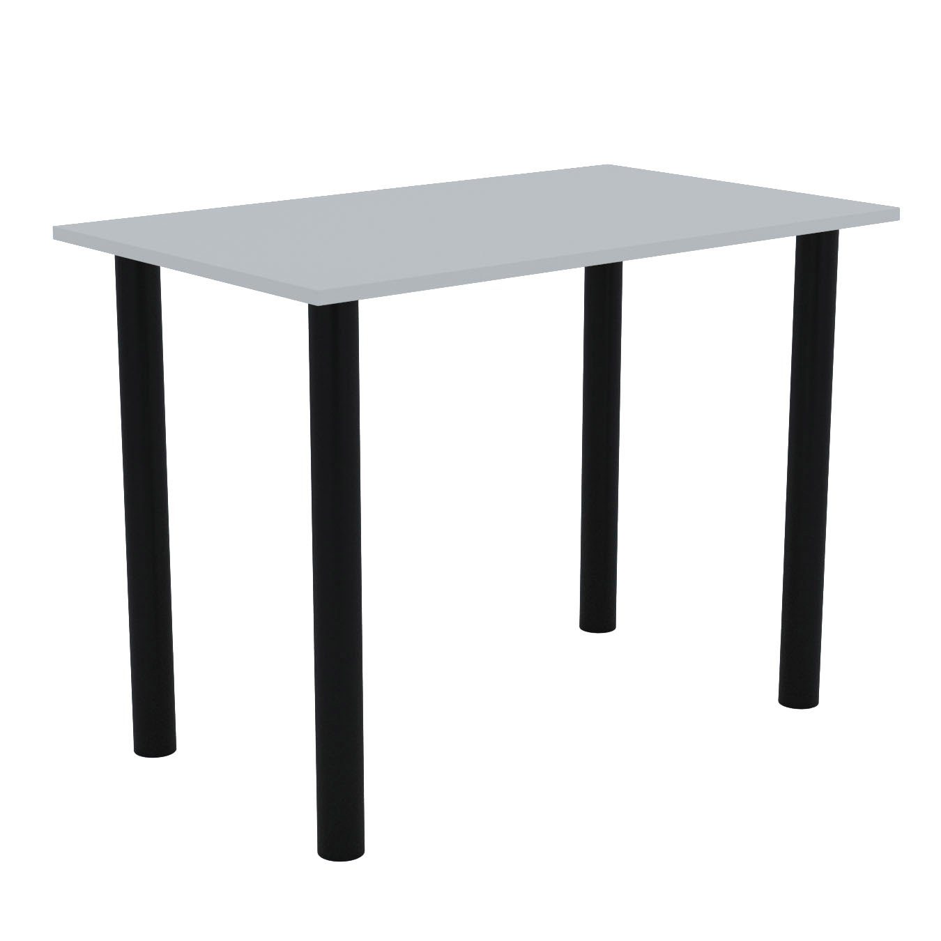 AKKE Esstisch, Esszimmertisch mit schwarzen Beinen Hellgrau Bürotisch Küchentisch PVC 2mm