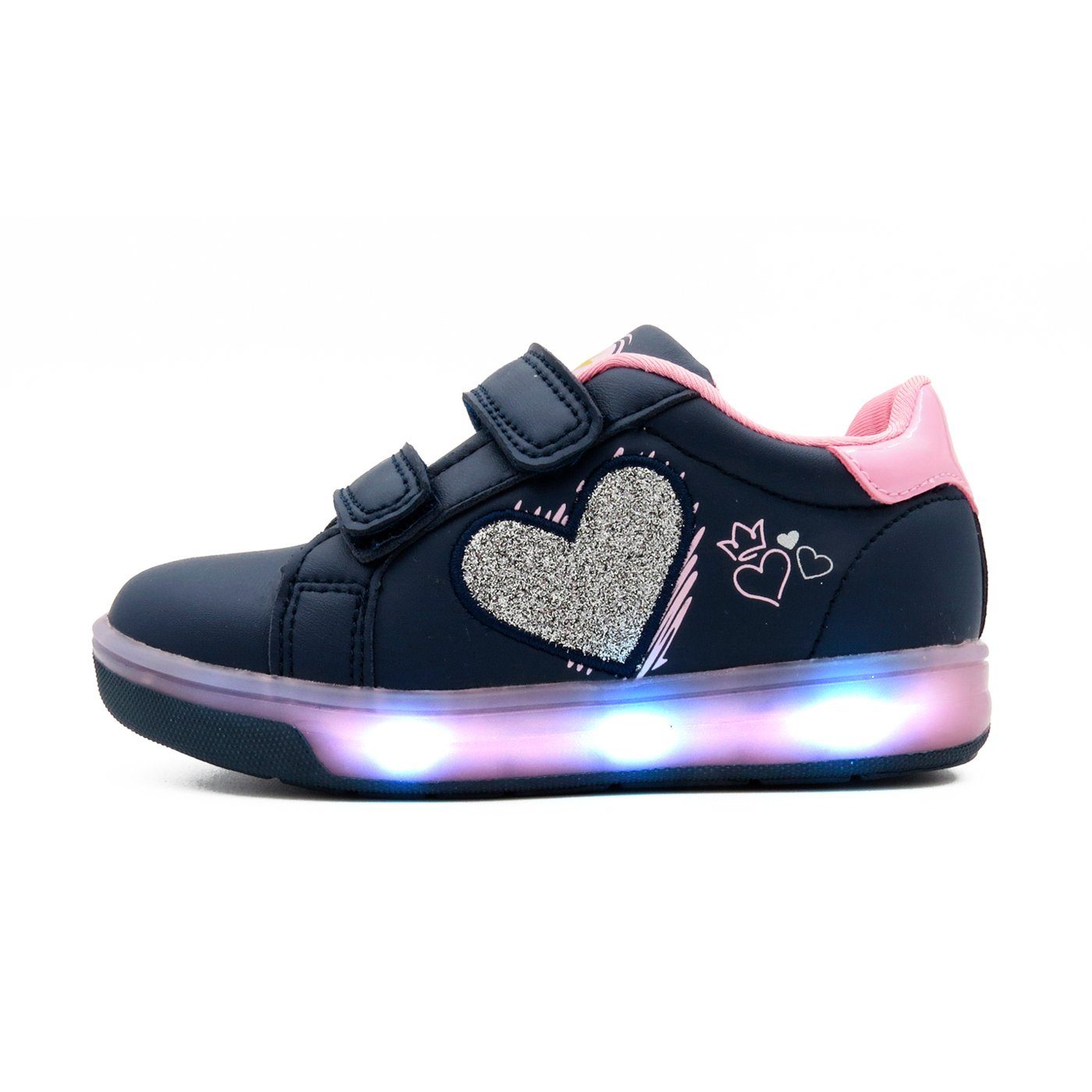 Atumgsaktiv Breezy Schuhe Klettverschluss mit 2196111 LED LIGHT BREEZY Material, Leuchtsohle, atmungsaktive Sneaker Sneaker Leuchtsohle LED