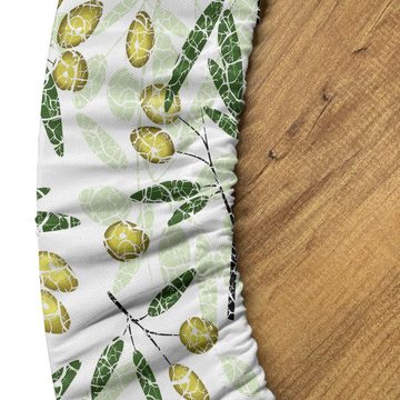 Abakuhaus Tischdecke Rundum-elastische Stofftischdecke, Botanik Olive Zweige mit Blättern