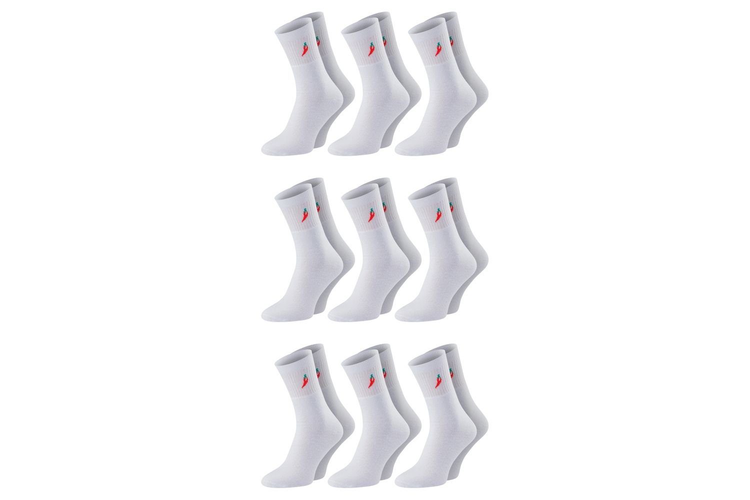 Chili Lifestyle Strümpfe Basic Sport Tennis Socken, 9 Paar, für Herren und Damen, Baumwolle