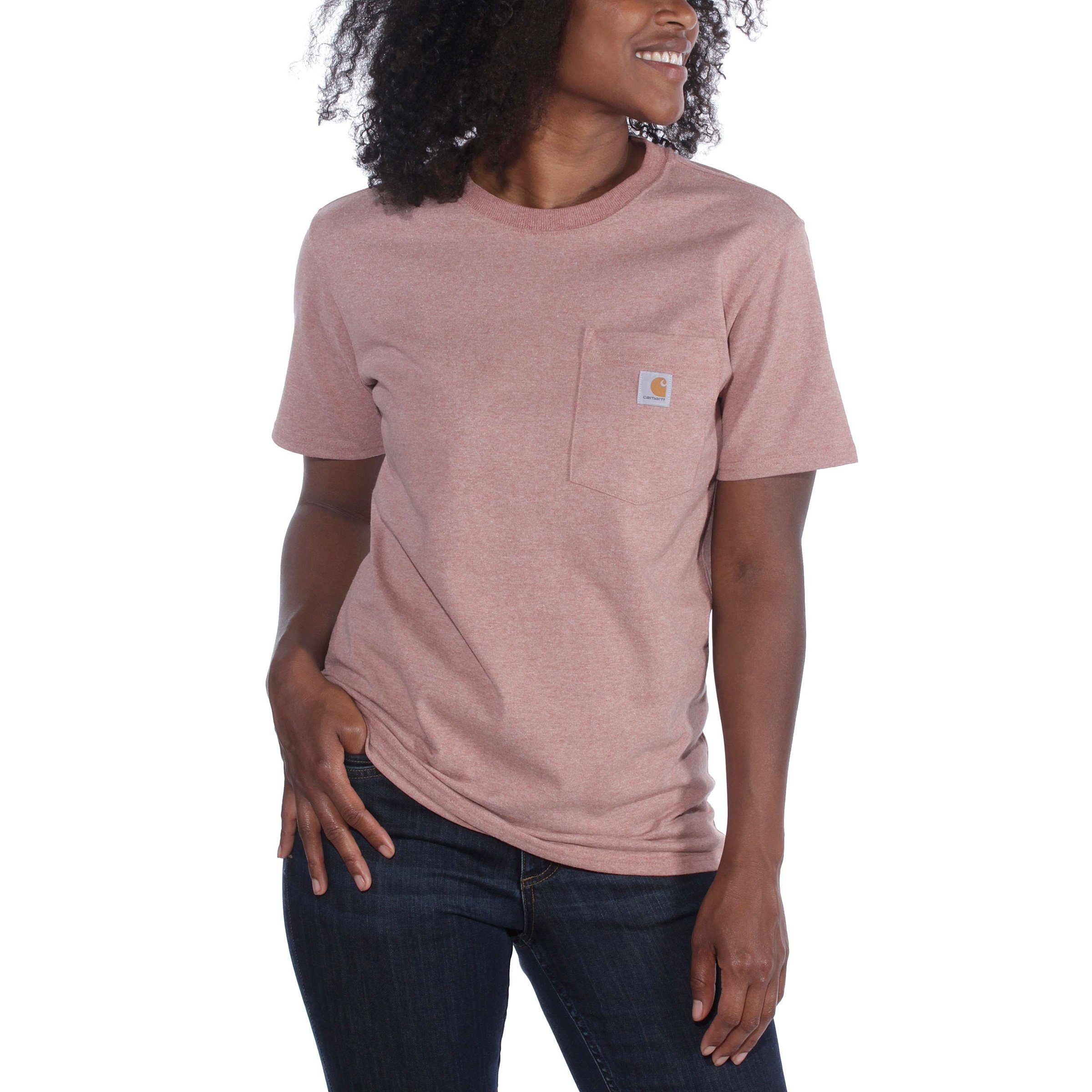 T-Shirt T-Shirt Adult rose Heavyweight ash Short-Sleeve Carhartt Damen Fit Pocket Loose Carhartt