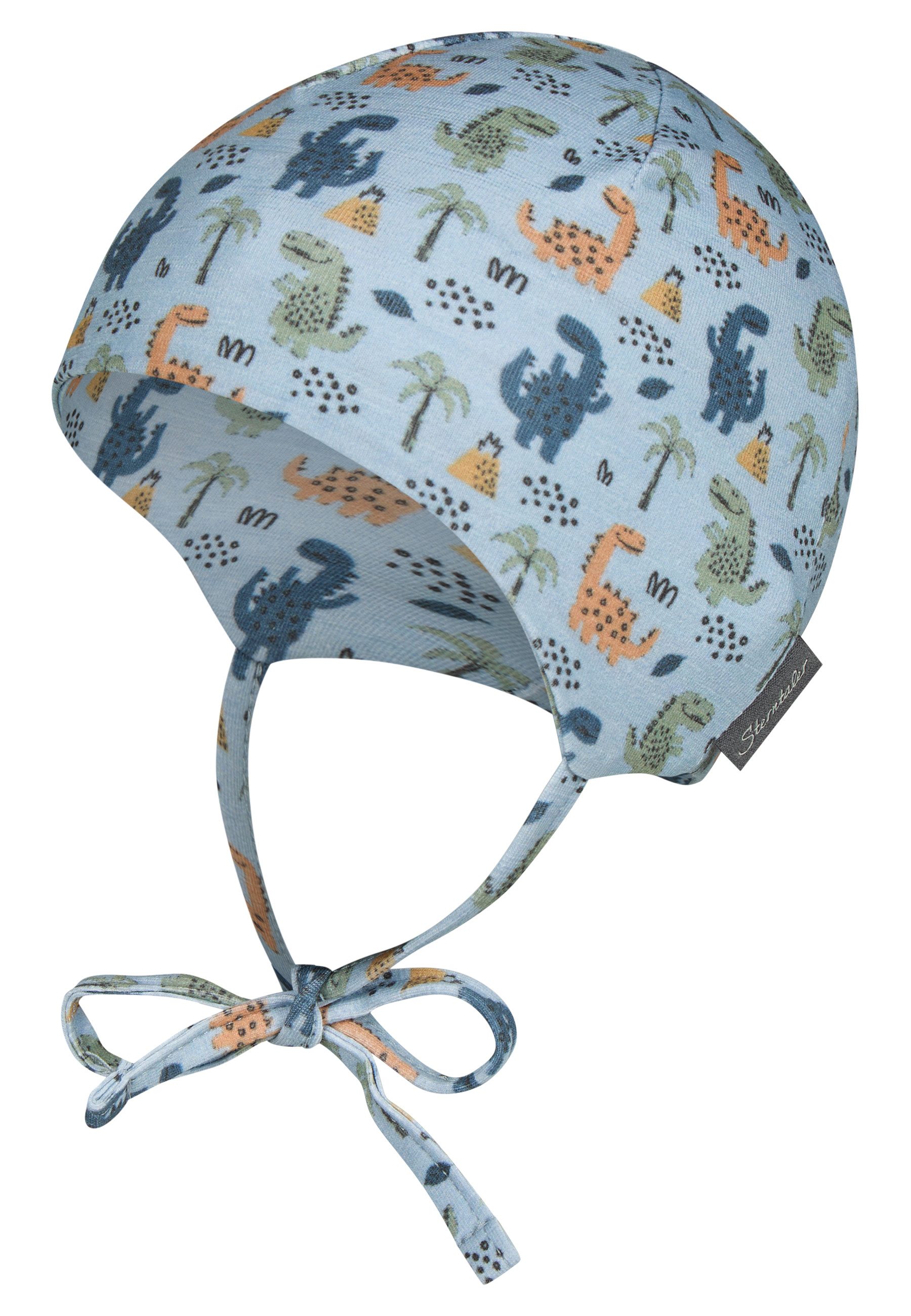 Sterntaler® Beanie UV-Schutz 50+ Beanie Dinokinder (1-St) Beanie aus Flammgarn mit Dinokindern, Ohrenklappen & Bindeband von Sterntaler®