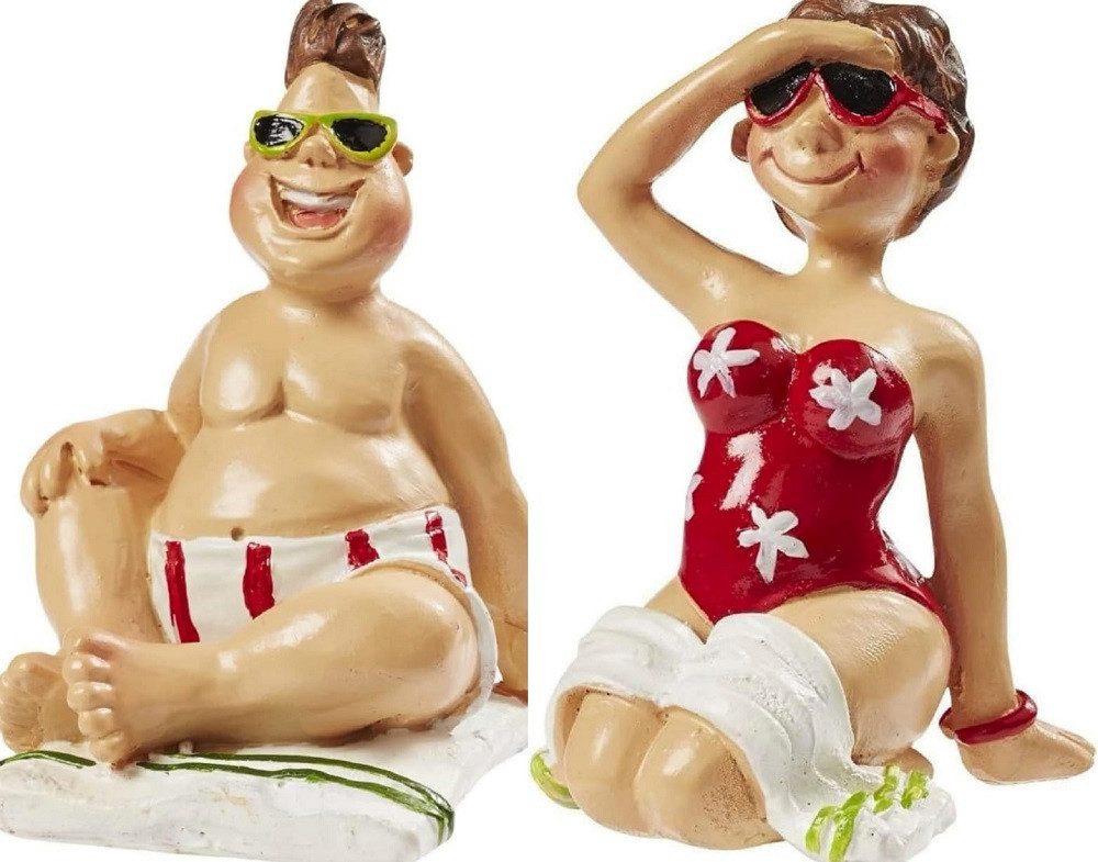 HobbyFun Dekofigur Bade Urlauber / Liegestuhl günstig online kaufen