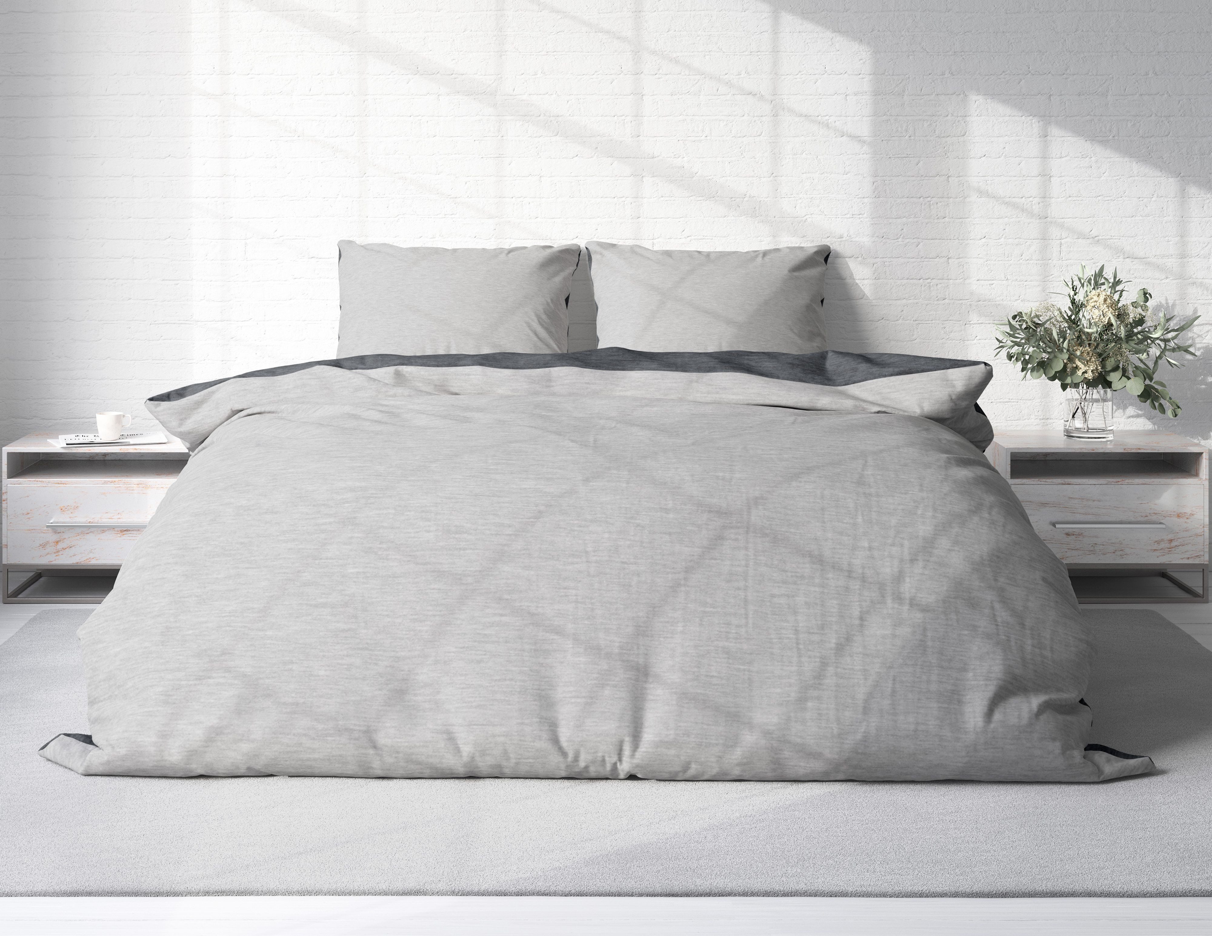 One Home Bettwäsche Wende Melange, Flanell, günstig online kaufen