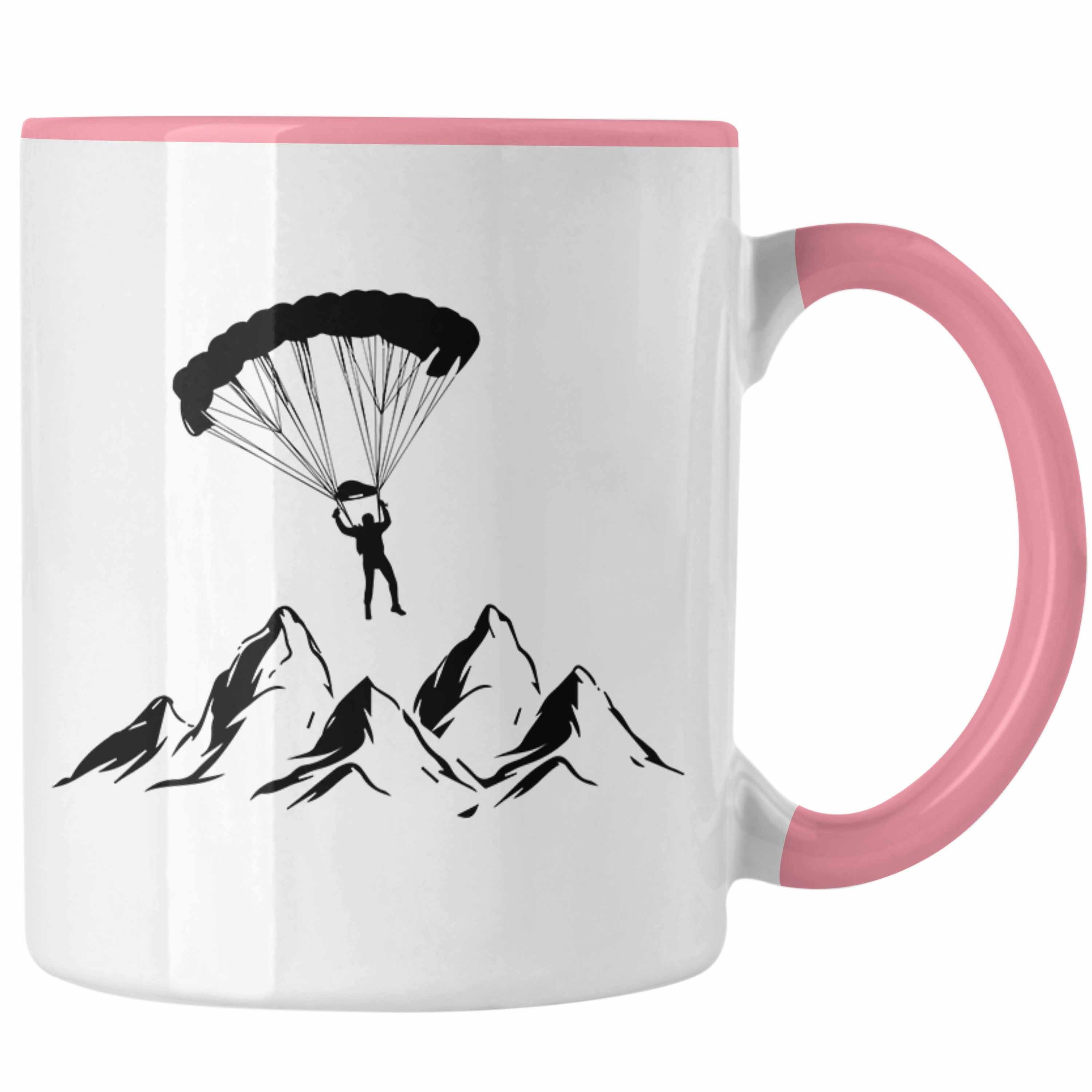 Trendation Tasse Gleitschirmfliegen Tasse Geschenk Paragliding Paragleiten Luftsport G Rosa