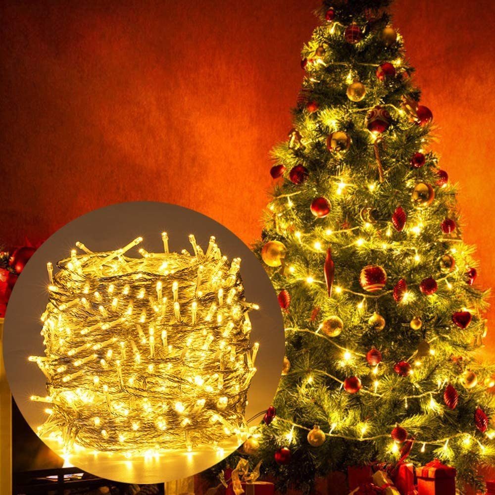 Lichterkette LED kalt weiß Weihnachten Partylichterkette Weihnachts Baum außen 