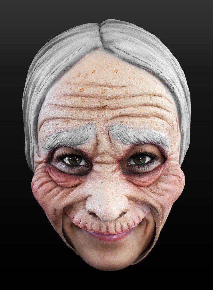 Verkleidungsmaske Alte Frau Kinnlose Maske - Halloween Oma Fasching