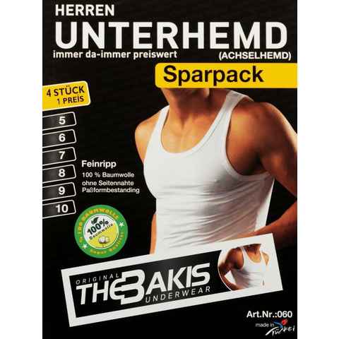 TEXEMP Unterhemd 4er Pack Herren Unterhemd Tank Top Achselhemd Feinripp Baumwolle (Packung, 4er-Pack)