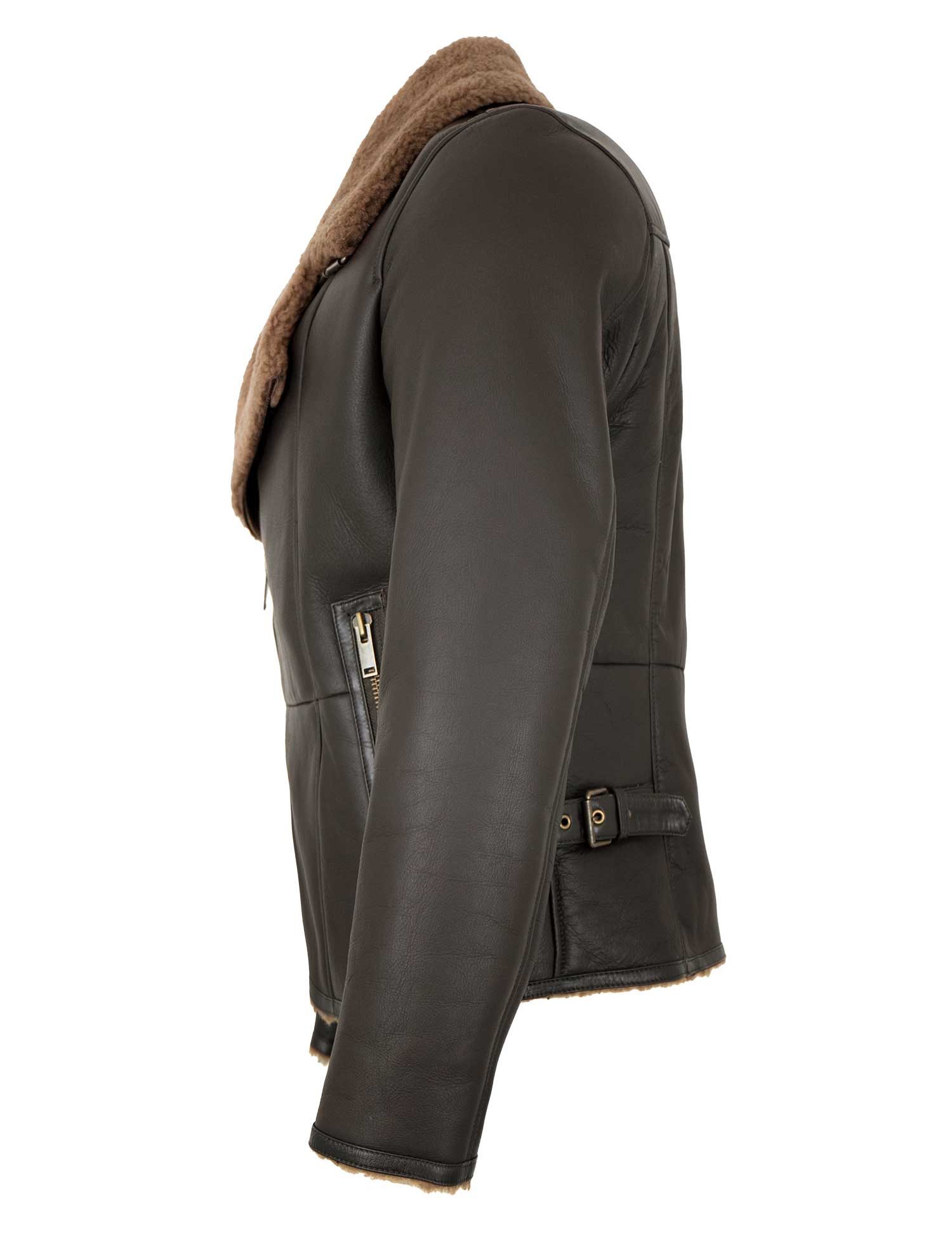 Jilani Lederjacke Aviator Jilani - Herren Lammfelljacke Lederjacke braun günstig online kaufen