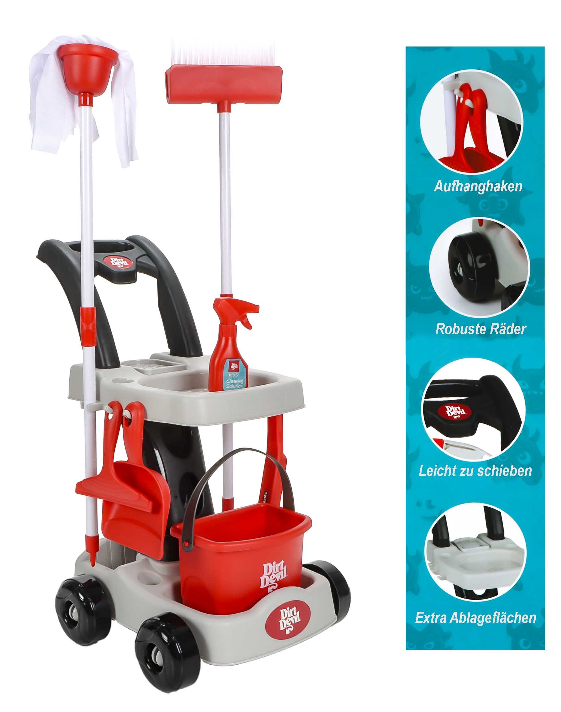 DIRT DEVIL Kinder-Putzwagen Reinigungswagen für Kinder mit Zubehör