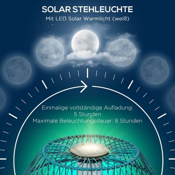 Outsunny LED Solarleuchte Außenleuchte, 8h Leuchtdauer, 0, LED, Weiß, LED Standlampe