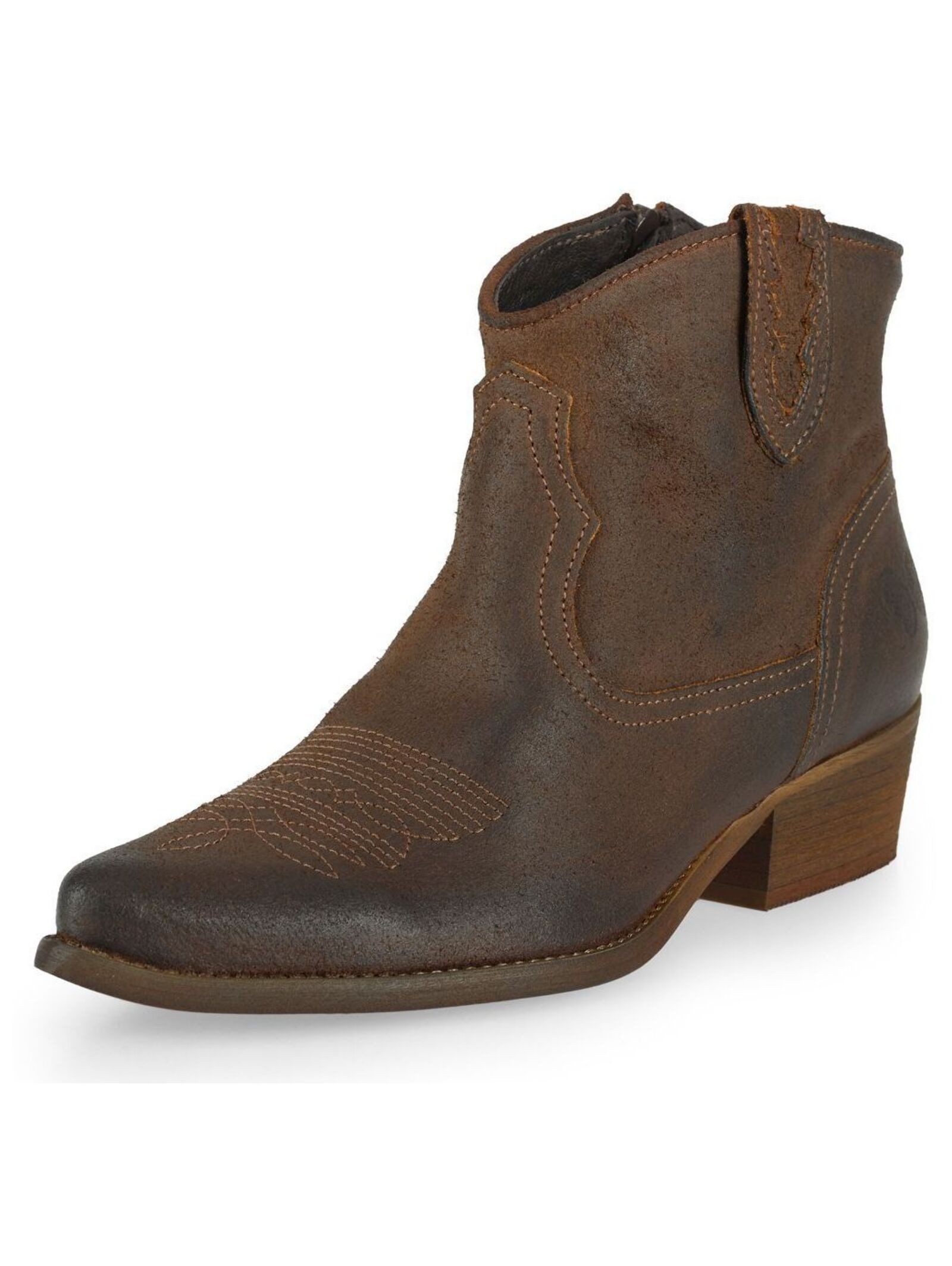 Felmini Stiefelette Veloursleder Cowboy Stiefelette günstig online kaufen