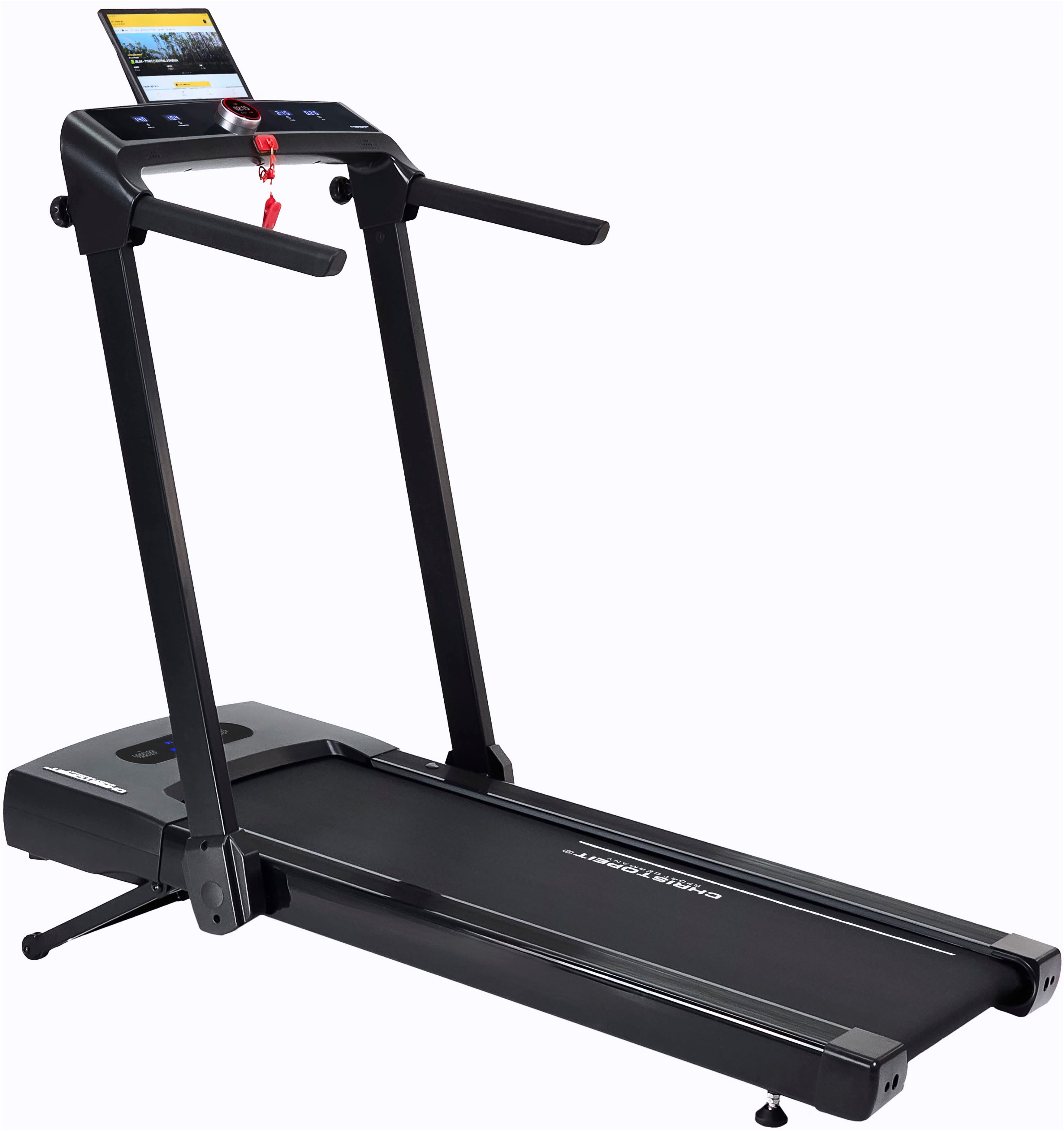 Christopeit Sport® Laufband 2 in 1 Walking Pad und Laufband (inkl. Bluetooth-Musikboxen), bis max. 14 km/h, klappbar, 120 kg max. Benutzergewicht