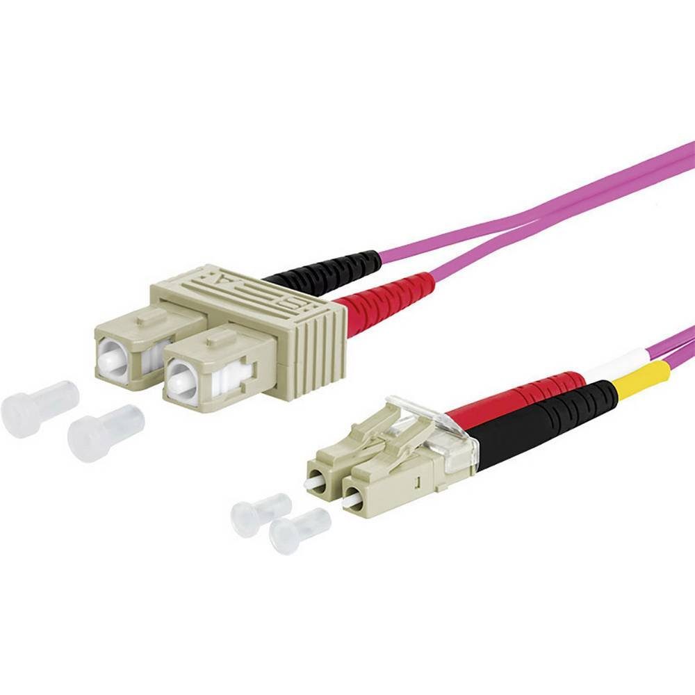 Metz Connect OpDAT Patchkabel SC-D/LC-D OM4, 2.0 m 151S1EOJO20E Glasfaserkabel, Duplex, Flammwidrig, Halogenfrei