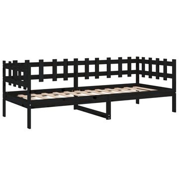 furnicato Bett Tagesbett Schwarz 90x200 cm Massivholz Kiefer